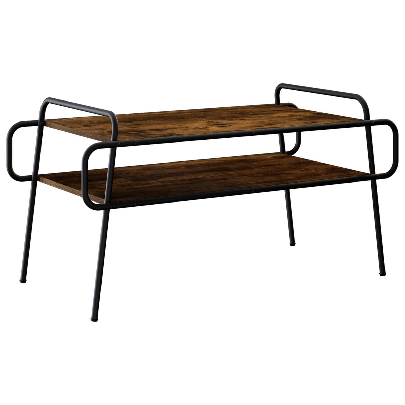 Salontafel Gerookt eiken 100 x 50 x 51 cm Bewerkt hout is nu te koop bij PeponiXL, paradijselijk wonen!