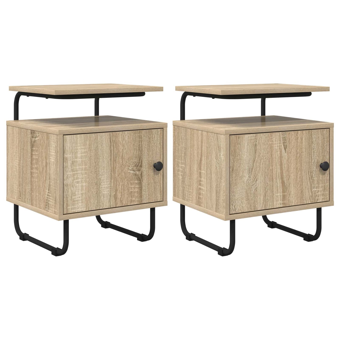 Nachtkastje 2 st Sonoma Eiken 40 x 36,5 x 50 cm Bewerkt hout is nu te koop bij PeponiXL, paradijselijk wonen!