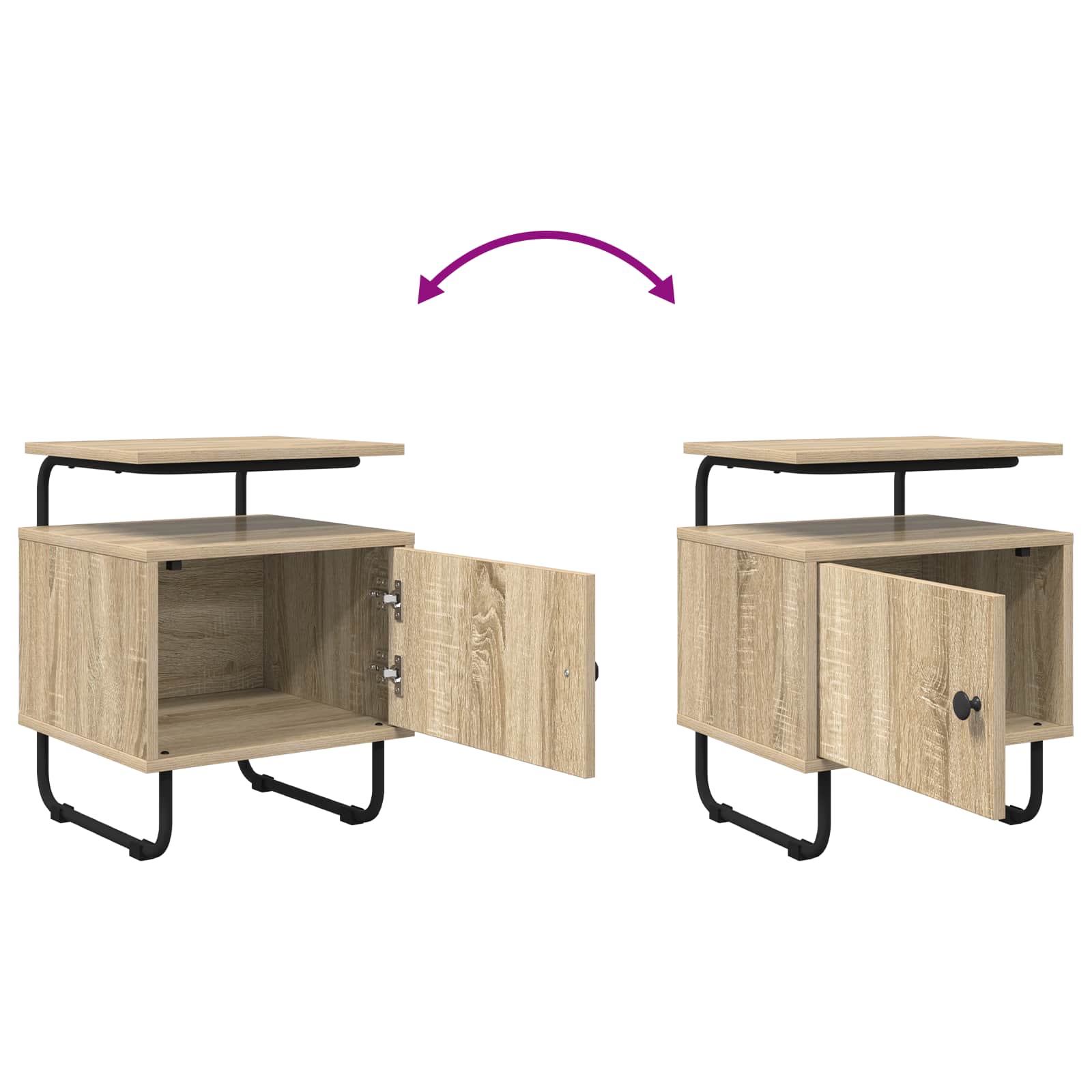 Nachtkastje 2 st Sonoma Eiken 40 x 36,5 x 50 cm Bewerkt hout is nu te koop bij PeponiXL, paradijselijk wonen!