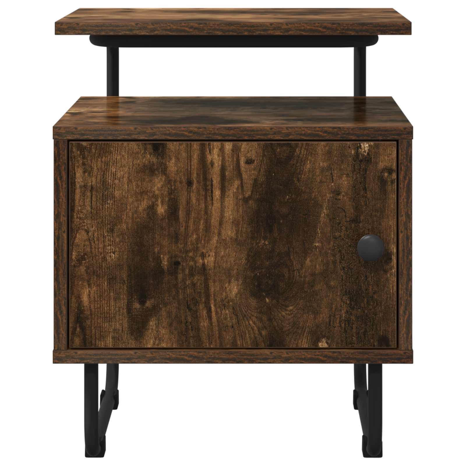 Nachtkastje 2 st Gerookt eiken 40 x 36,5 x 50 cm Bewerkt hout is nu te koop bij PeponiXL, paradijselijk wonen!