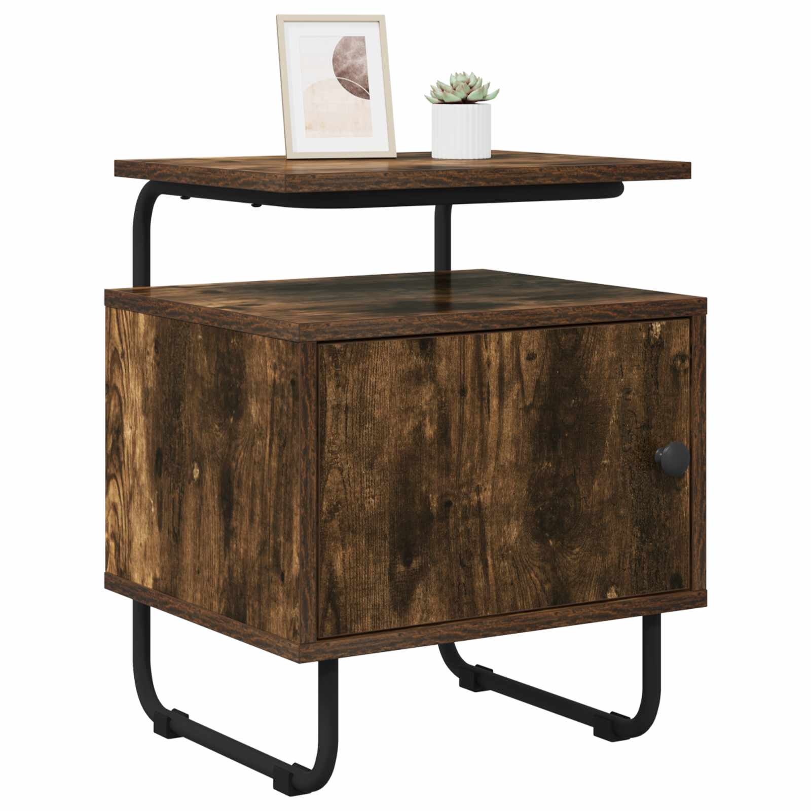 Nachtkastje 2 st Gerookt eiken 40 x 36,5 x 50 cm Bewerkt hout is nu te koop bij PeponiXL, paradijselijk wonen!