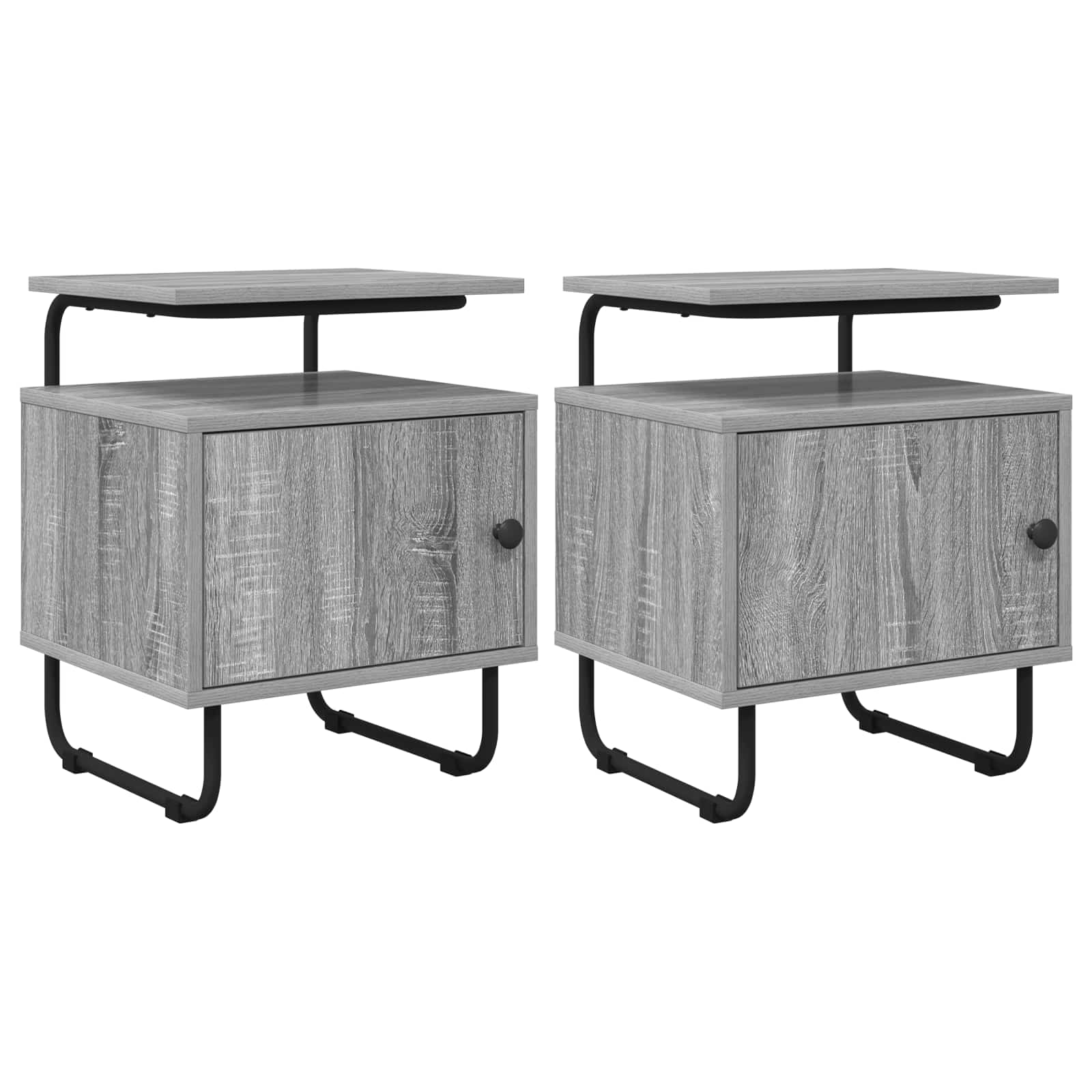 Nachtkastje 2 st Grijs Sonoma 40 x 36,5 x 50 cm Bewerkt hout is nu te koop bij PeponiXL, paradijselijk wonen!