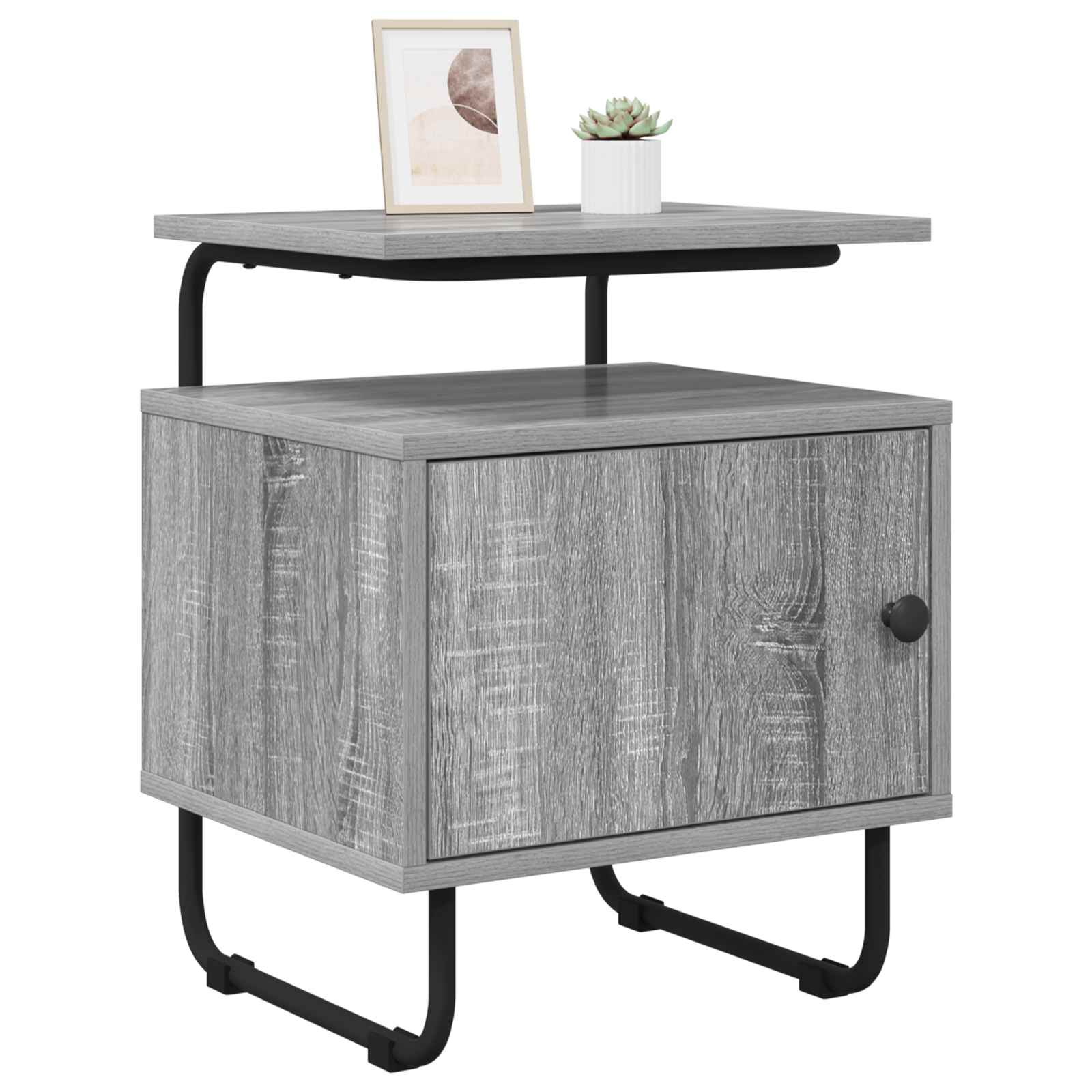 Nachtkastje 2 st Grijs Sonoma 40 x 36,5 x 50 cm Bewerkt hout is nu te koop bij PeponiXL, paradijselijk wonen!