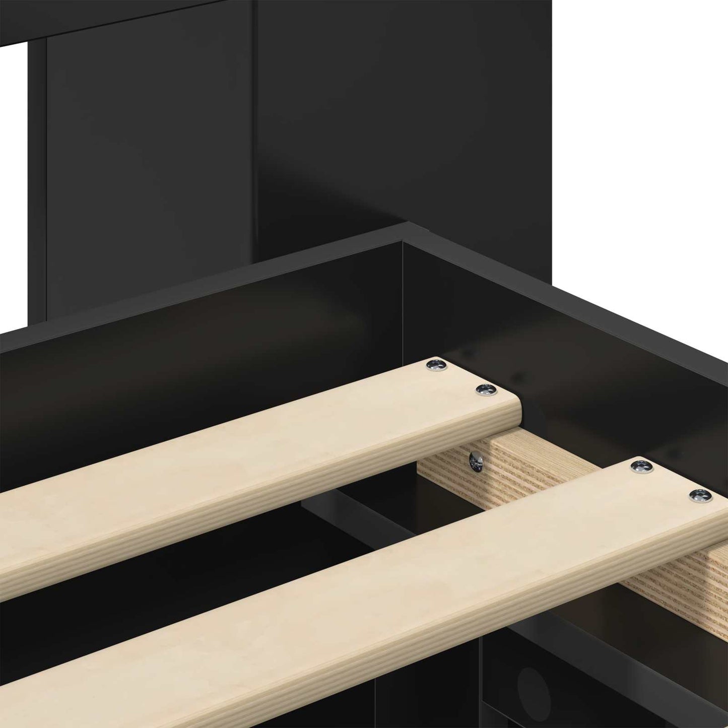 Bedframe met opslag met lade Zwart 200 x 200 cm Bewerkt hout is nu te koop bij PeponiXL, paradijselijk wonen!