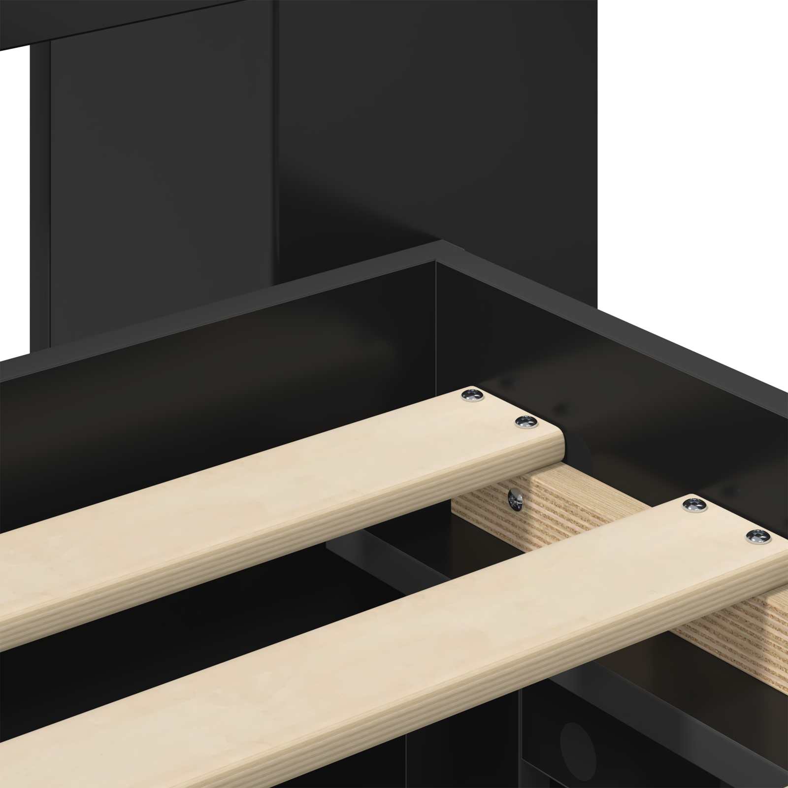 Bedframe met opslag met lade Zwart 200 x 200 cm Bewerkt hout is nu te koop bij PeponiXL, paradijselijk wonen!