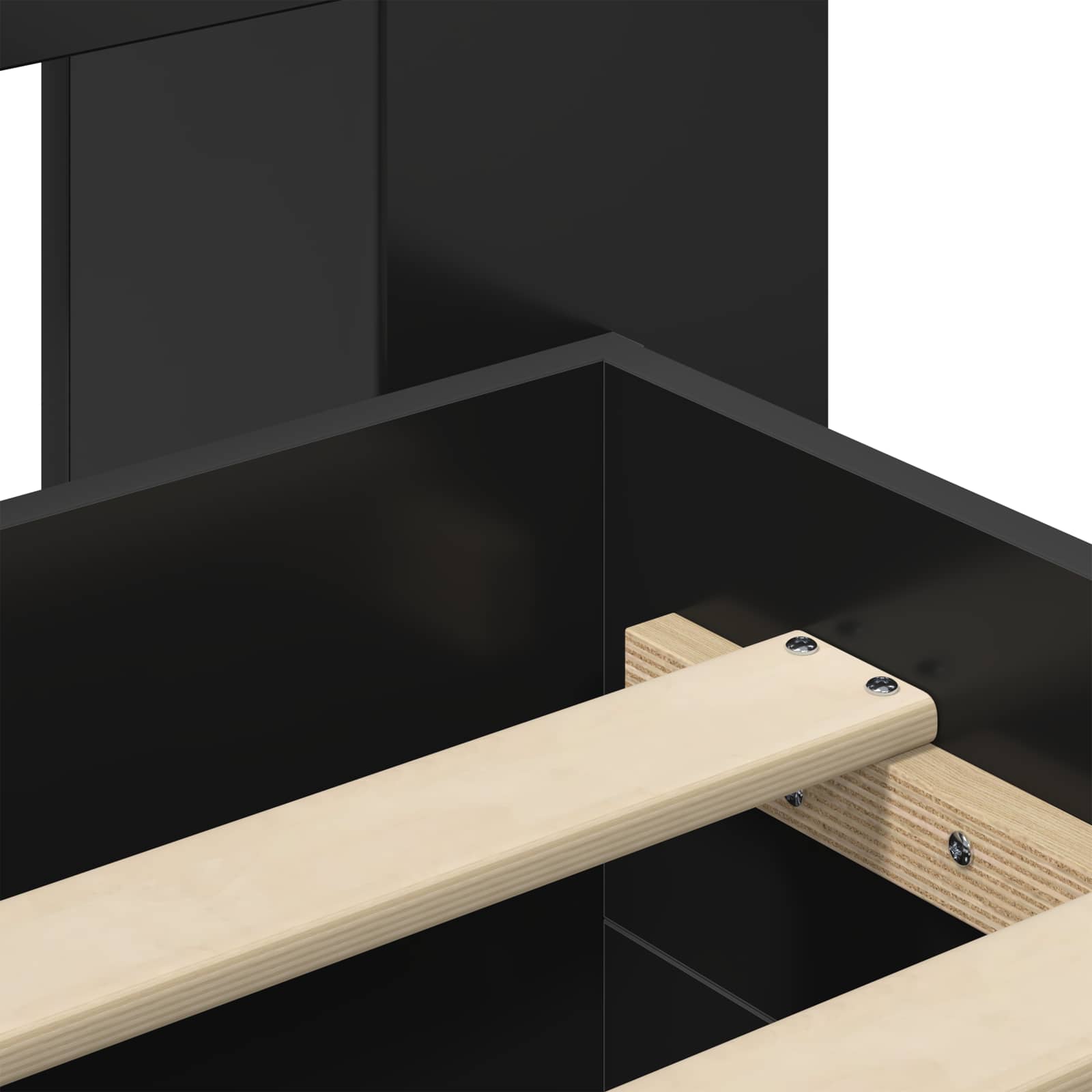Bedframe met opslag met lade Zwart 75 x 190 cm Bewerkt hout is nu te koop bij PeponiXL, paradijselijk wonen!
