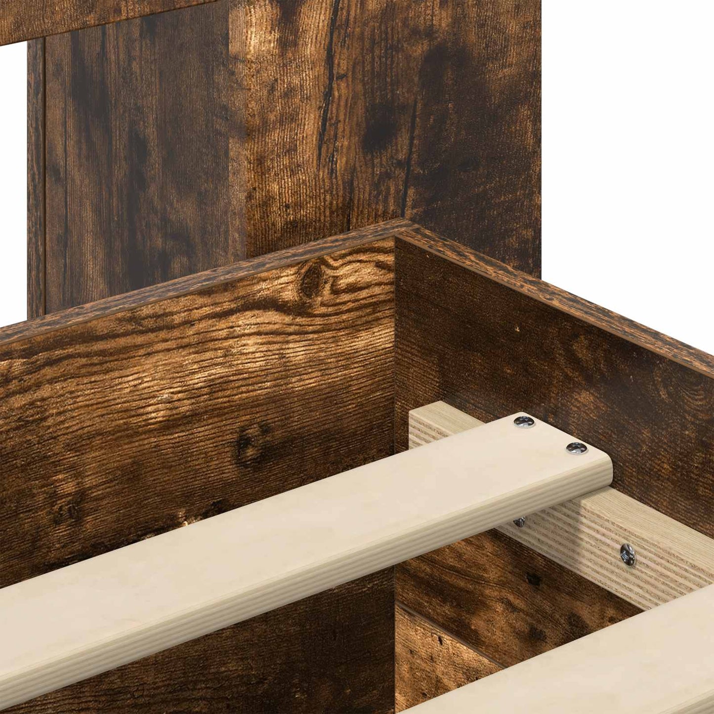 Bedframe met opslag Gerookt eiken 80 x 200 cm Bewerkt hout is nu te koop bij PeponiXL, paradijselijk wonen!