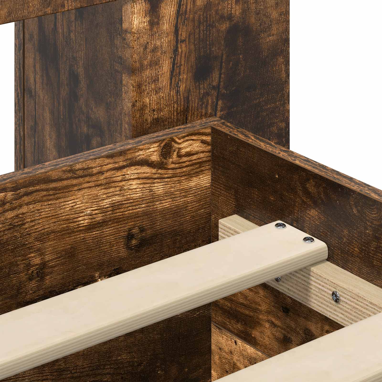 Bedframe met opslag Gerookt eiken 80 x 200 cm Bewerkt hout is nu te koop bij PeponiXL, paradijselijk wonen!