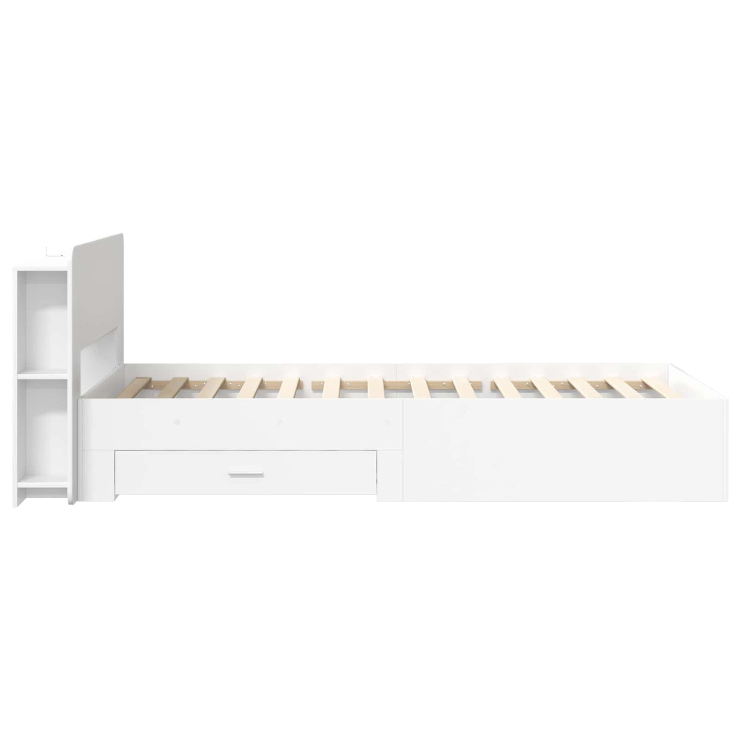 Bedframe met opslag met hoofdeinde Wit 80 x 200 cm Bewerkt hout is nu te koop bij PeponiXL, paradijselijk wonen!