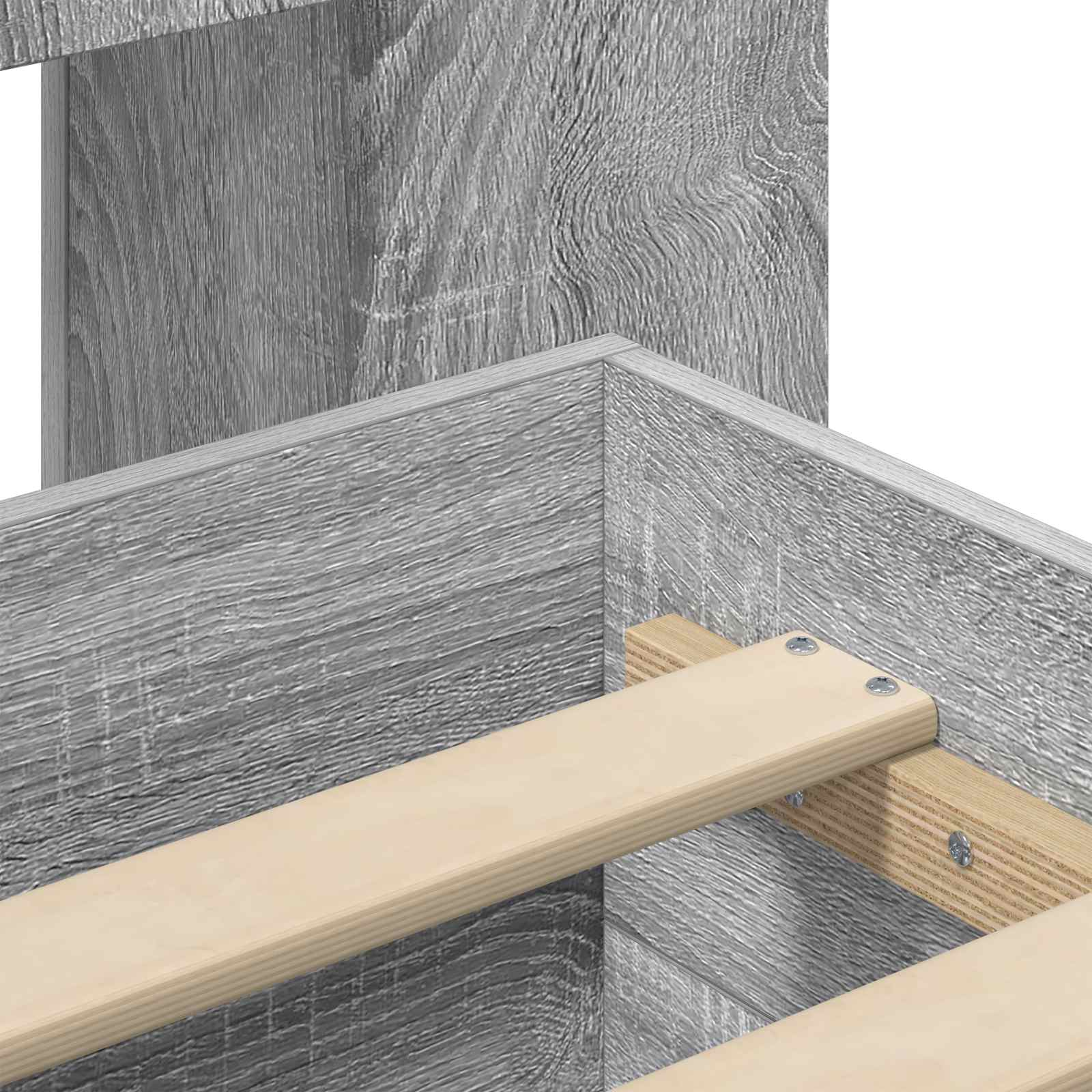 Bedframe met opslag Grijs Sonoma 140 x 200 cm Bewerkt hout is nu te koop bij PeponiXL, paradijselijk wonen!