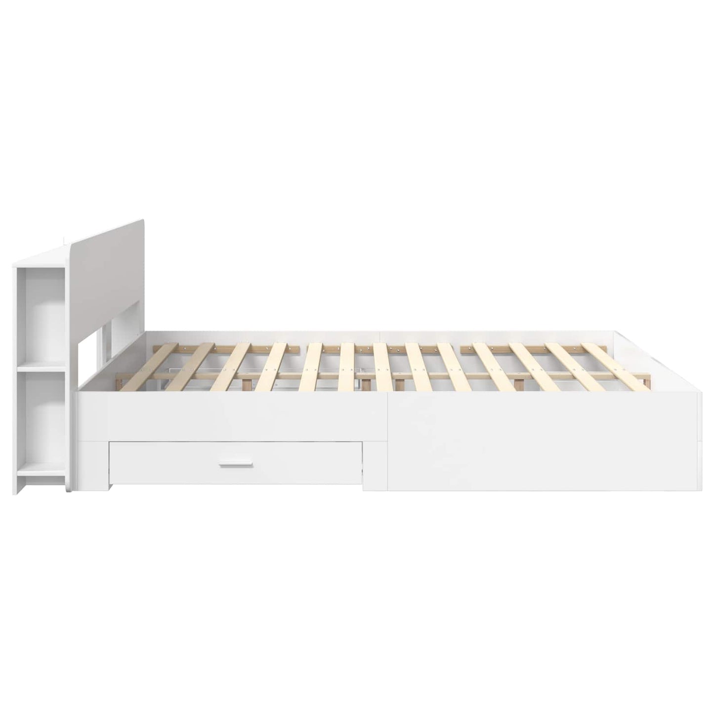 Bedframe met opslag Wit 180 x 200 cm Bewerkt hout is nu te koop bij PeponiXL, paradijselijk wonen!