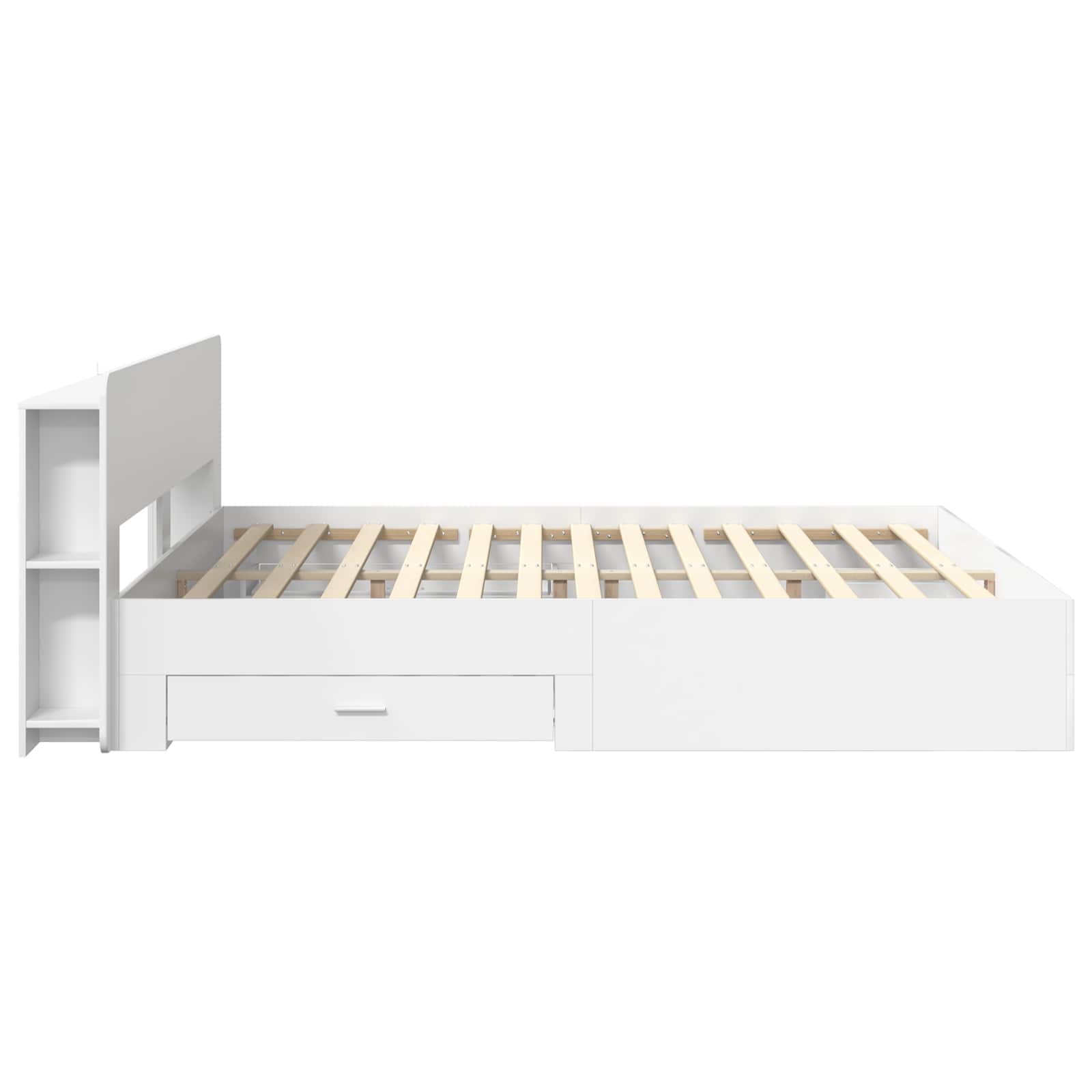 Bedframe met opslag Wit 180 x 200 cm Bewerkt hout is nu te koop bij PeponiXL, paradijselijk wonen!