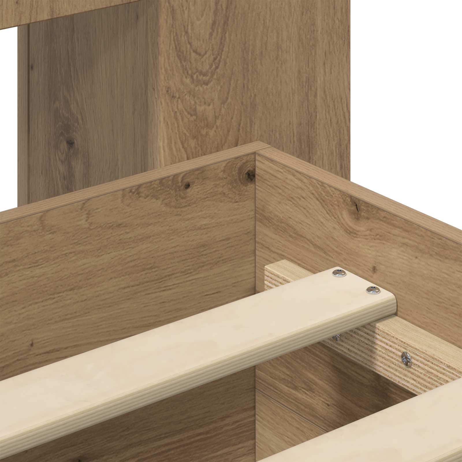 Bedframe met opslag Artisanaal eiken 80 x 200 cm Bewerkt hout is nu te koop bij PeponiXL, paradijselijk wonen!