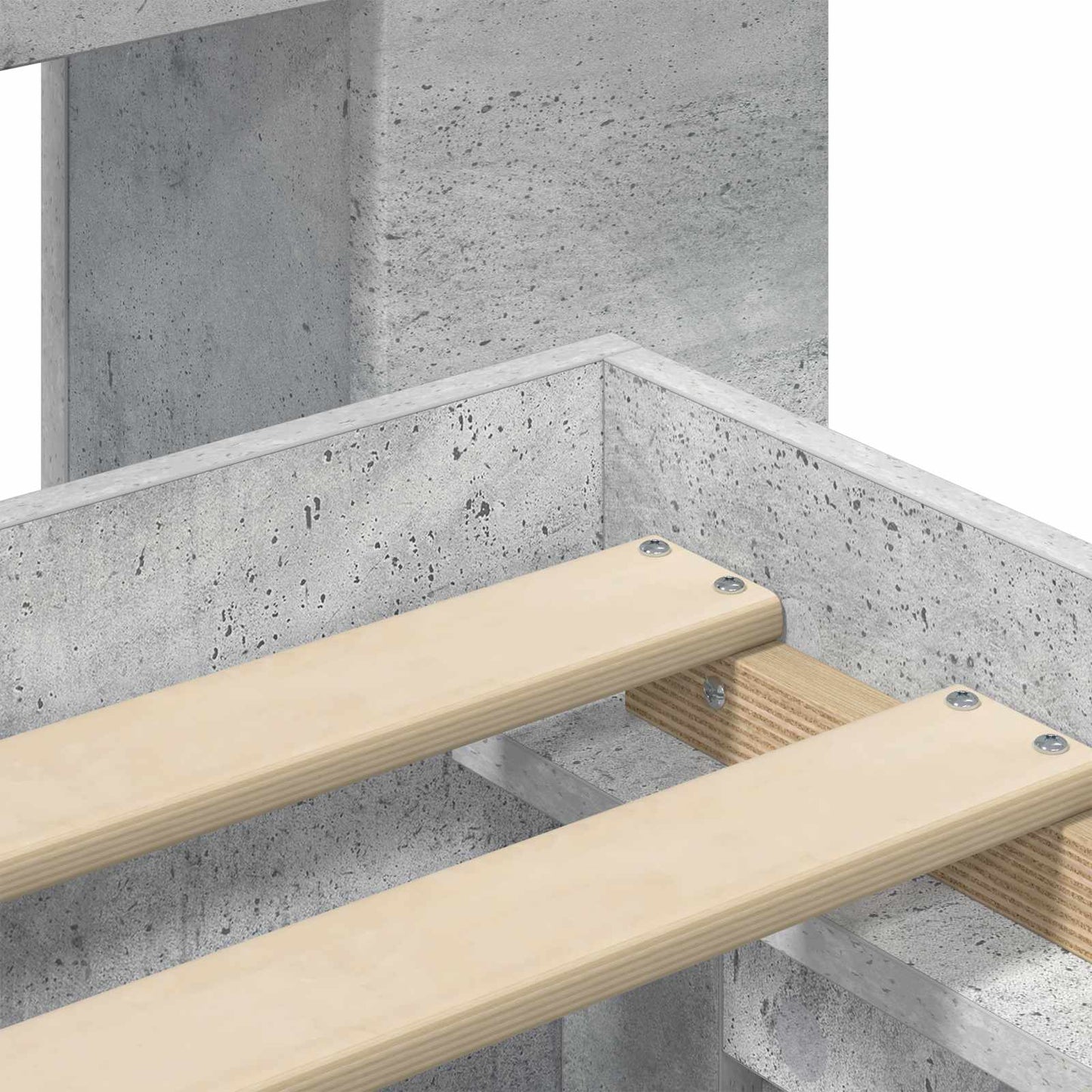Bedframe met opslag Betongrijs 160 x 200 cm Bewerkt hout is nu te koop bij PeponiXL, paradijselijk wonen!