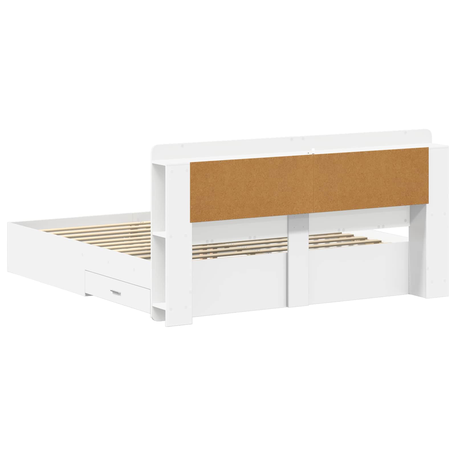 Bedframe met opslag Wit 200 x 200 cm Bewerkt hout is nu te koop bij PeponiXL, paradijselijk wonen!