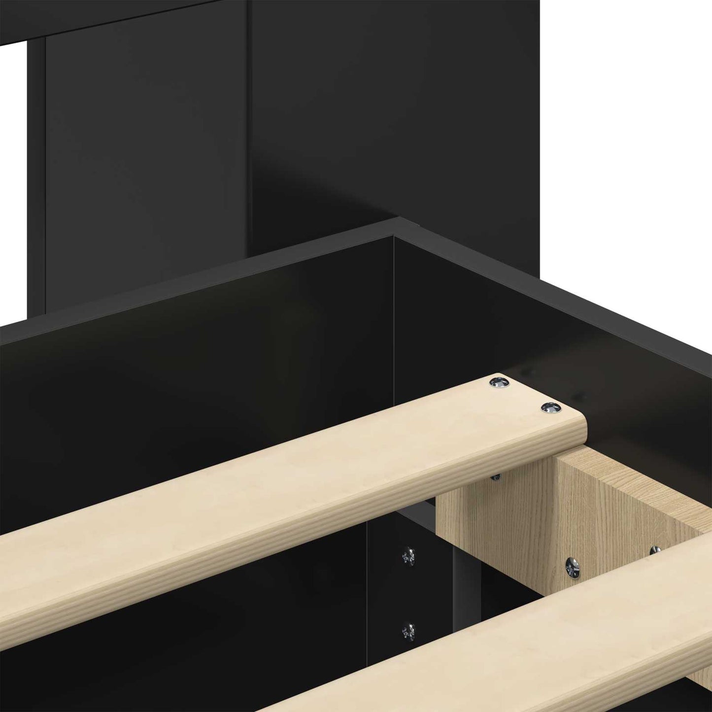 Bedframe met opslag Zwart 75 x 190 cm Bewerkt hout is nu te koop bij PeponiXL, paradijselijk wonen!