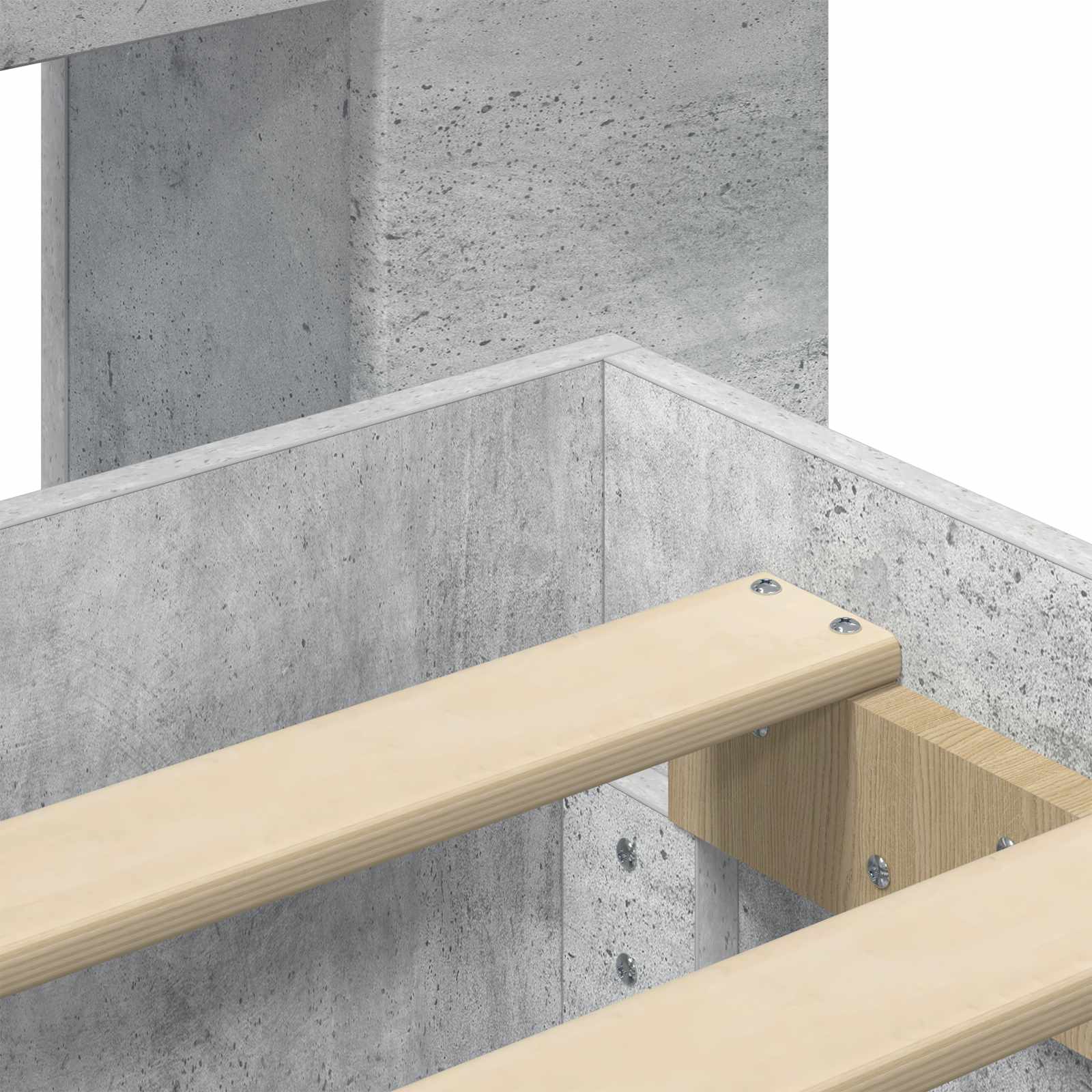 Bedframe met opslag Betongrijs 75 x 190 cm Bewerkt hout is nu te koop bij PeponiXL, paradijselijk wonen!