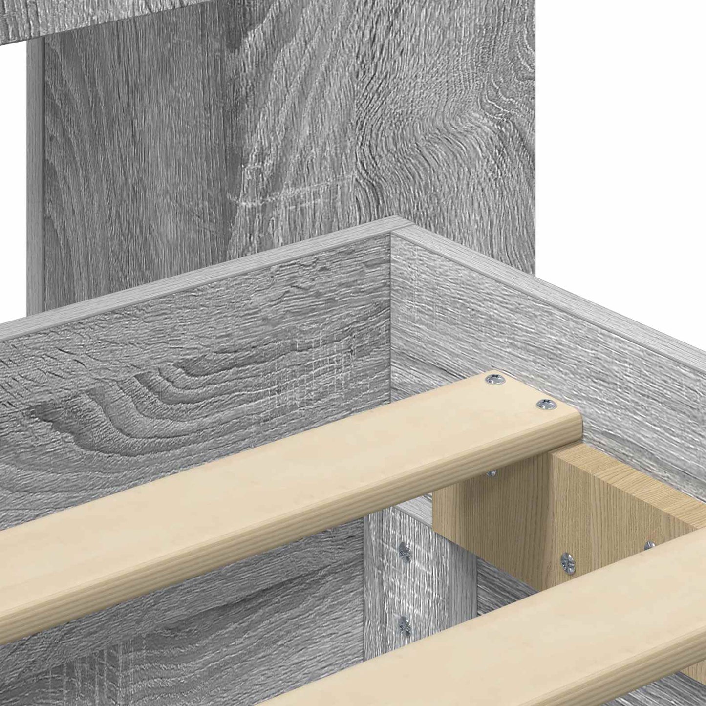 Bedframe met opslag Grijs Sonoma 200 x 200 cm Bewerkt hout is nu te koop bij PeponiXL, paradijselijk wonen!