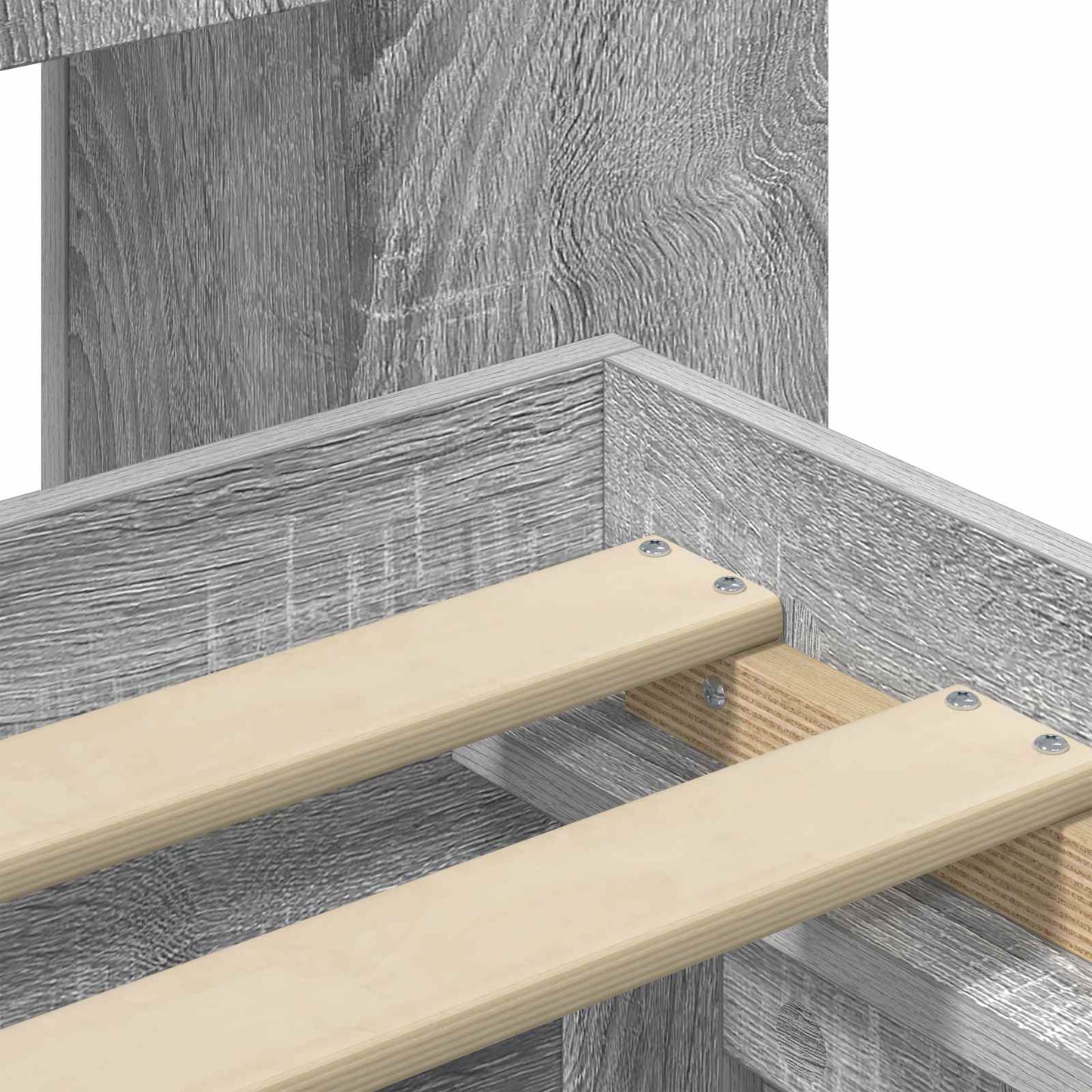 Bedframe met opslag Grijs Sonoma 140 x 200 cm Bewerkt hout is nu te koop bij PeponiXL, paradijselijk wonen!
