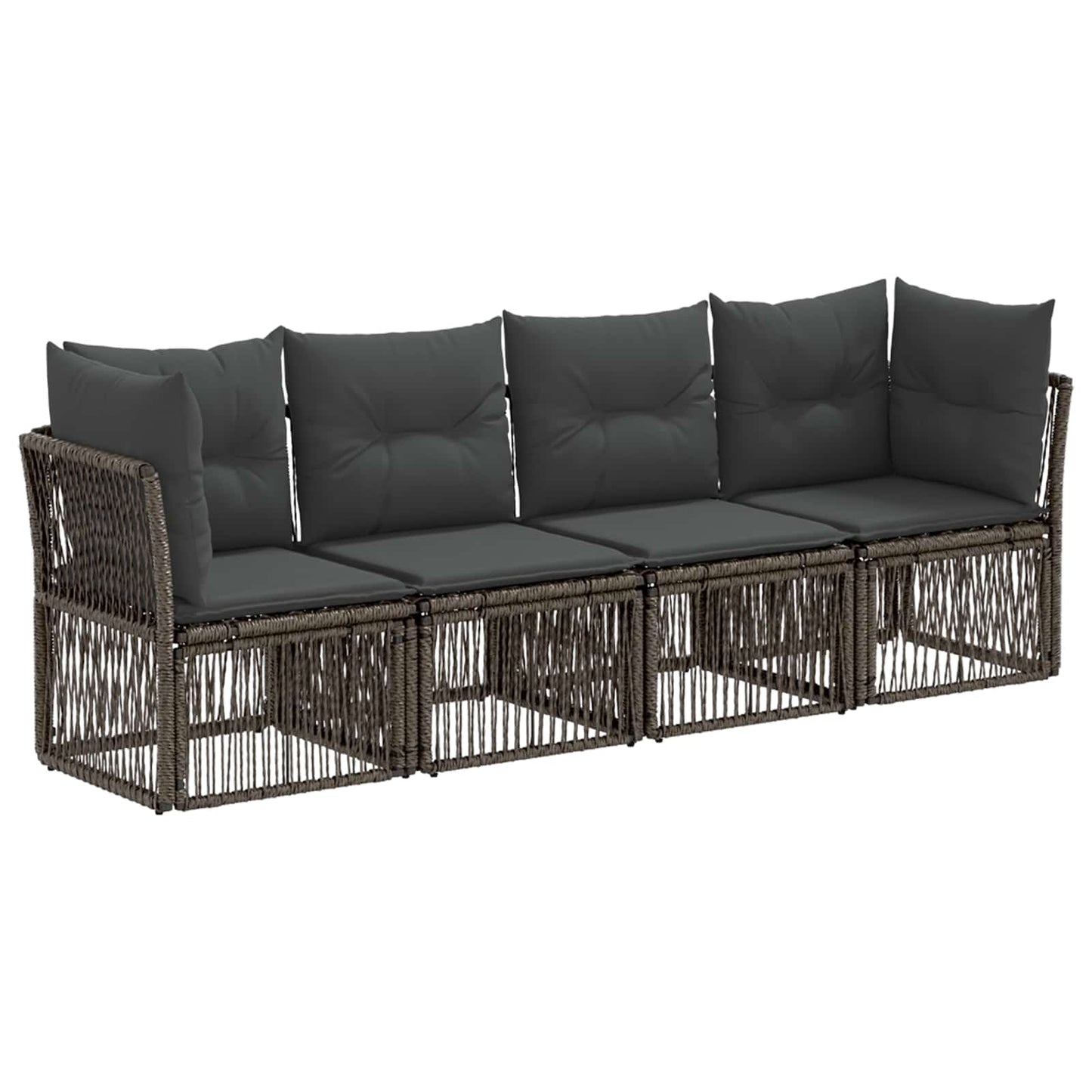 Tuinbankenset 4 pcs Grijs poly rattan is nu te koop bij PeponiXL, paradijselijk wonen!