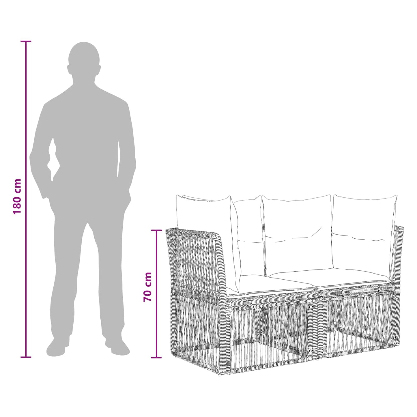 Tuinbankenset 4 pcs Grijs poly rattan is nu te koop bij PeponiXL, paradijselijk wonen!
