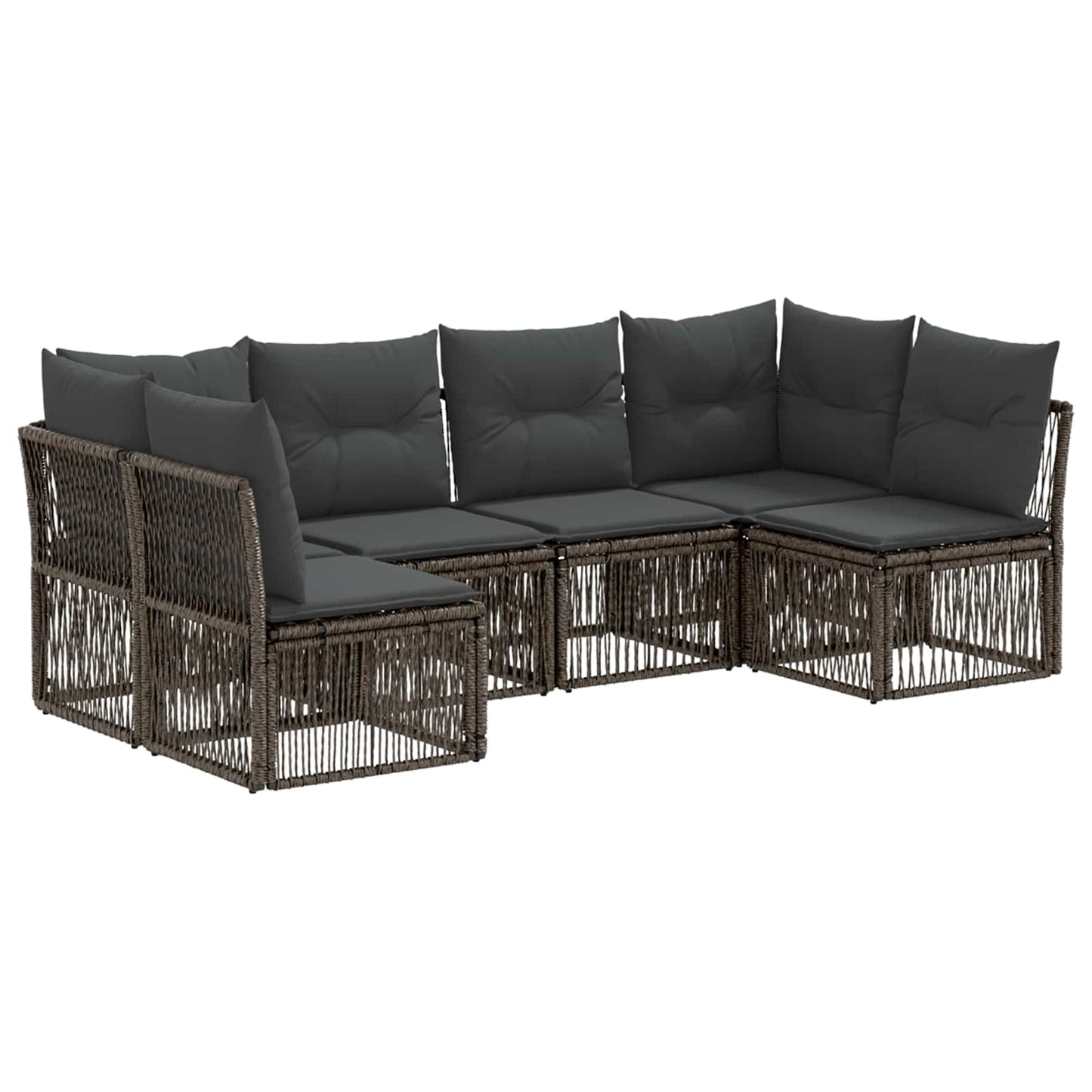 Tuinbankenset 6 pcs Grijs poly rattan is nu te koop bij PeponiXL, paradijselijk wonen!