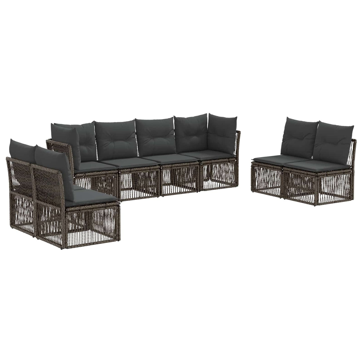 Tuinbankenset 8 pcs Grijs poly rattan is nu te koop bij PeponiXL, paradijselijk wonen!