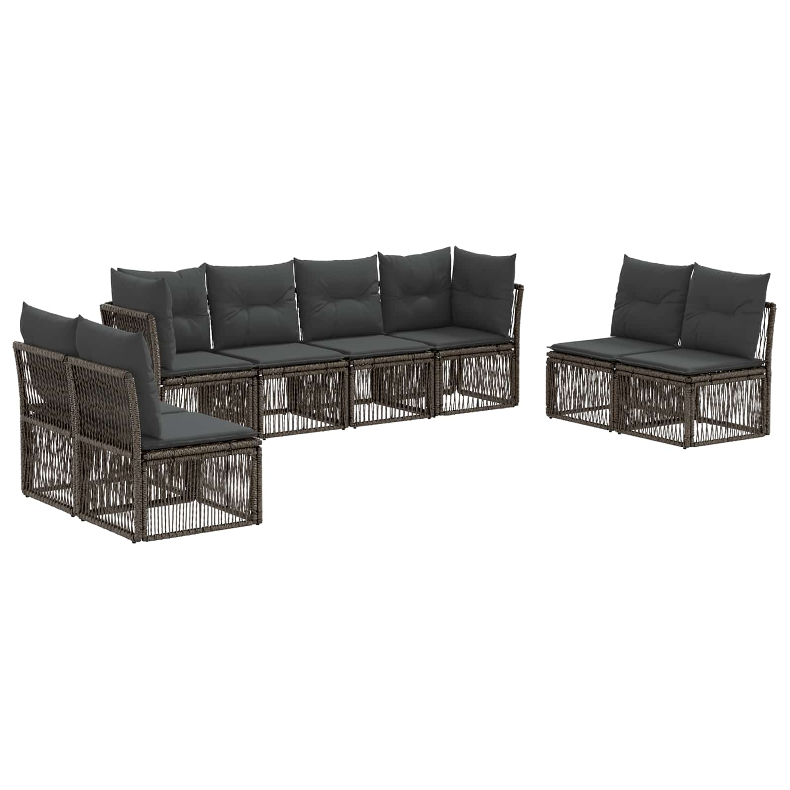 Tuinbankenset 8 pcs Grijs poly rattan is nu te koop bij PeponiXL, paradijselijk wonen!
