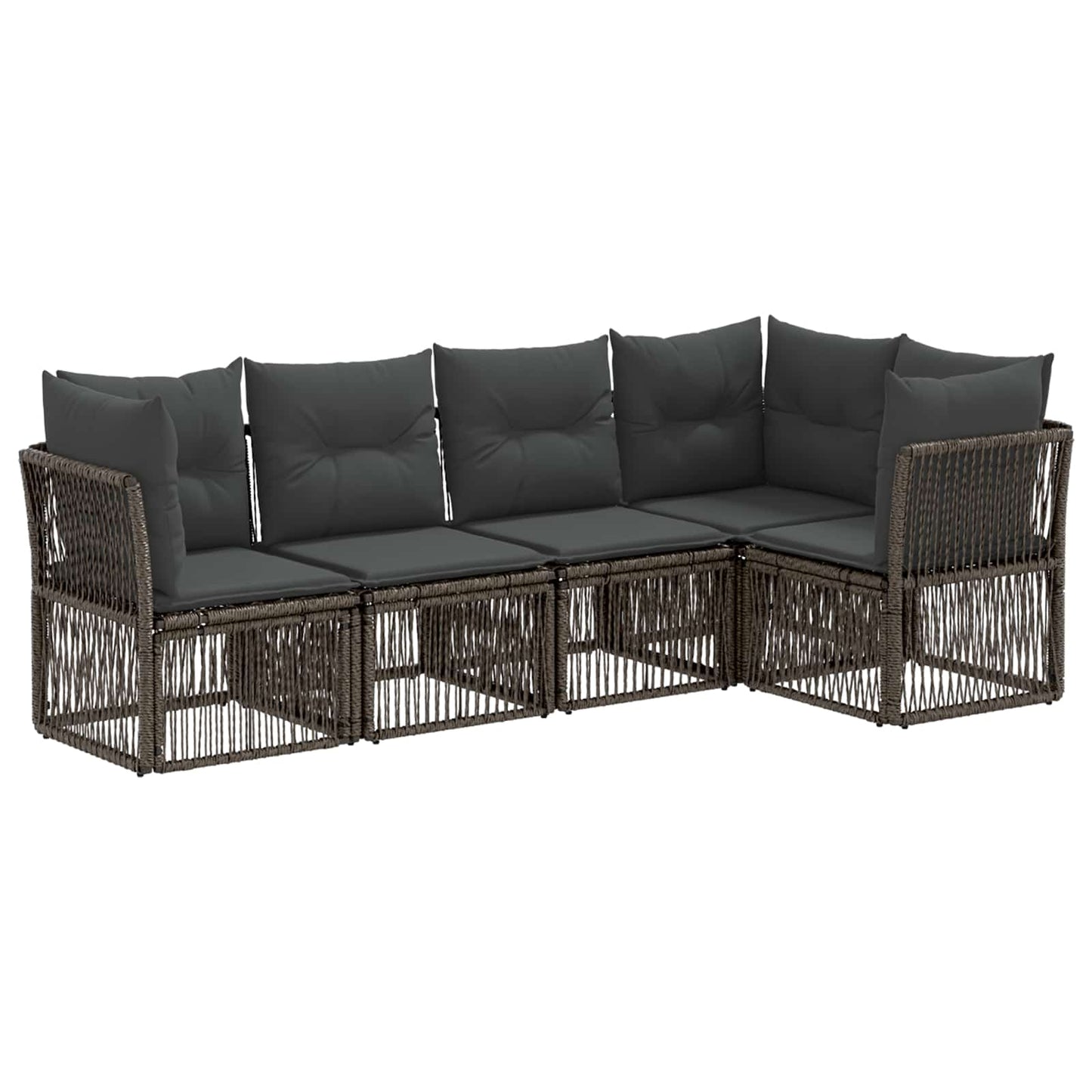 Tuinbankenset 5 pcs Grijs poly rattan is nu te koop bij PeponiXL, paradijselijk wonen!