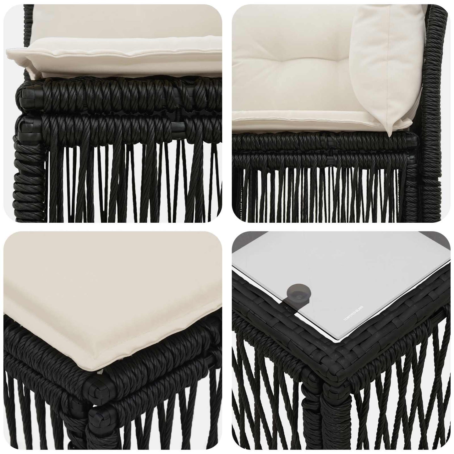 Tuinbankenset 7 pcs Zwart poly rattan is nu te koop bij PeponiXL, paradijselijk wonen!