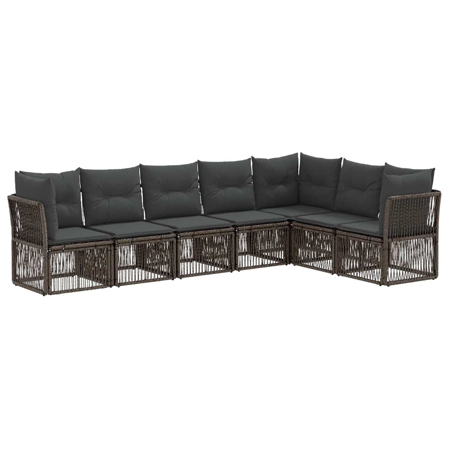 Tuinbankenset 7 pcs Grijs poly rattan is nu te koop bij PeponiXL, paradijselijk wonen!