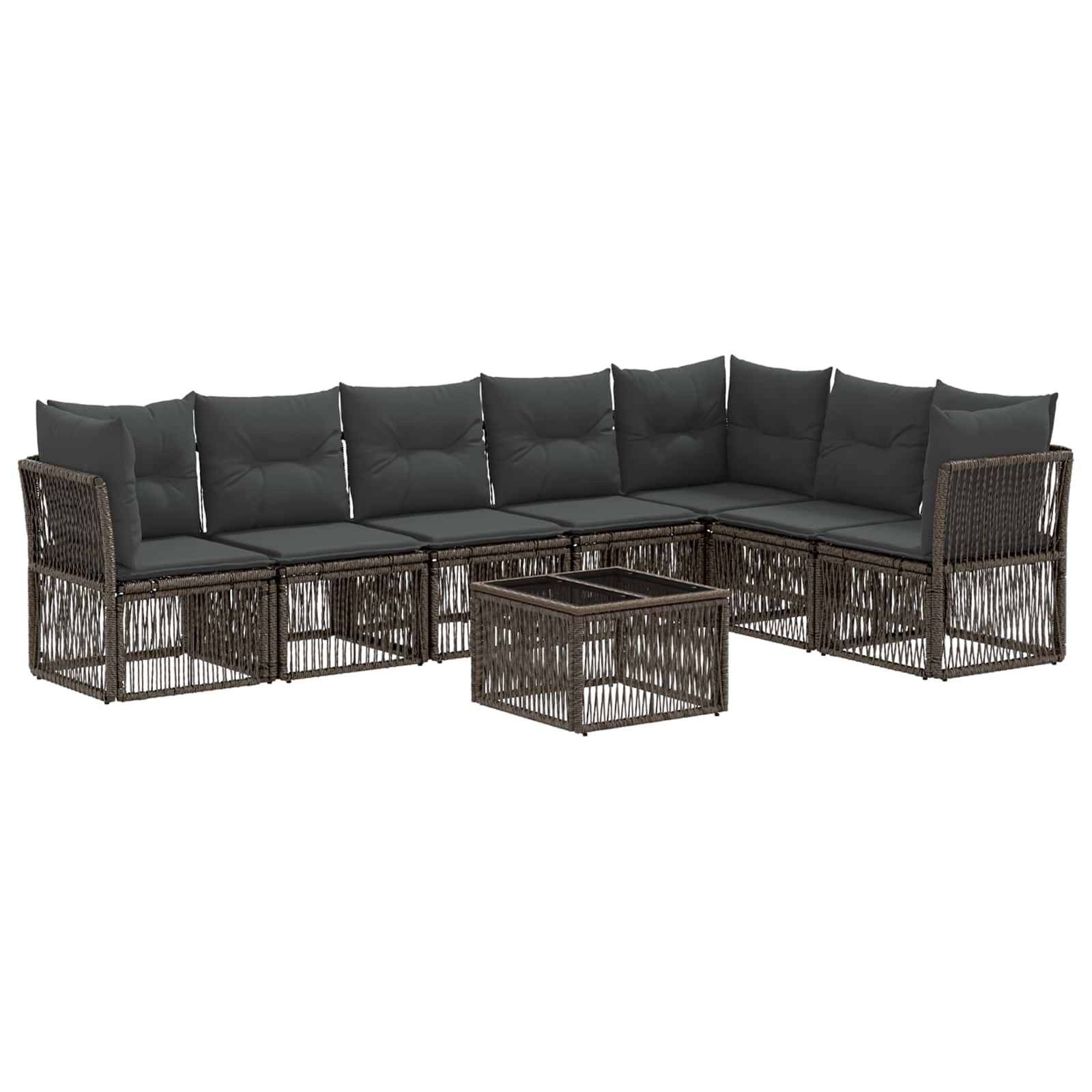 Tuinbankenset 8 pcs Grijs poly rattan is nu te koop bij PeponiXL, paradijselijk wonen!