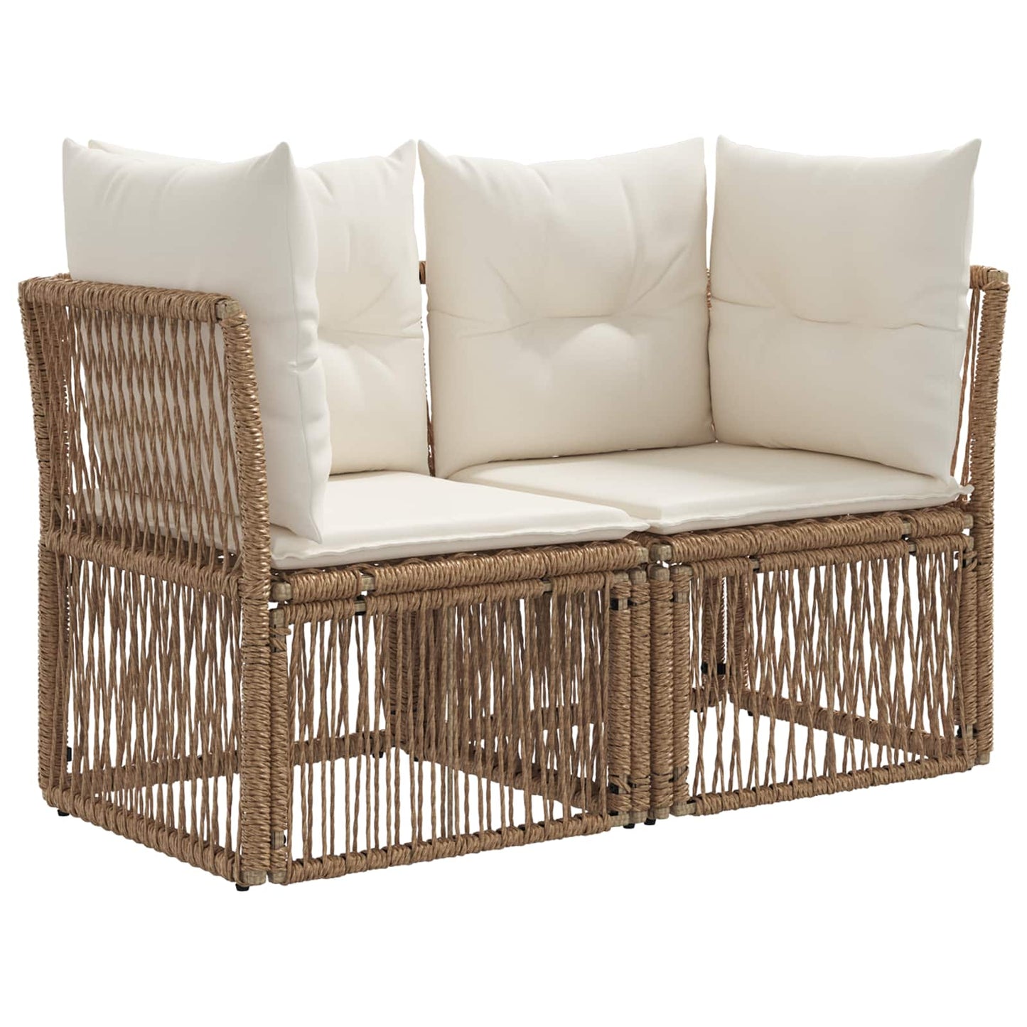 Tuinbankenset 8 pcs Beige poly rattan is nu te koop bij PeponiXL, paradijselijk wonen!