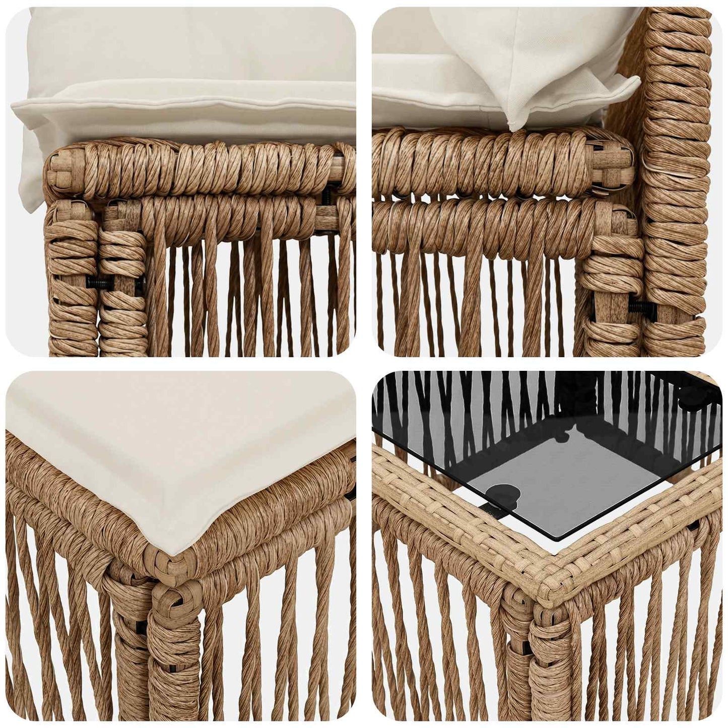 Tuinbankenset 9 pcs Beige poly rattan is nu te koop bij PeponiXL, paradijselijk wonen!