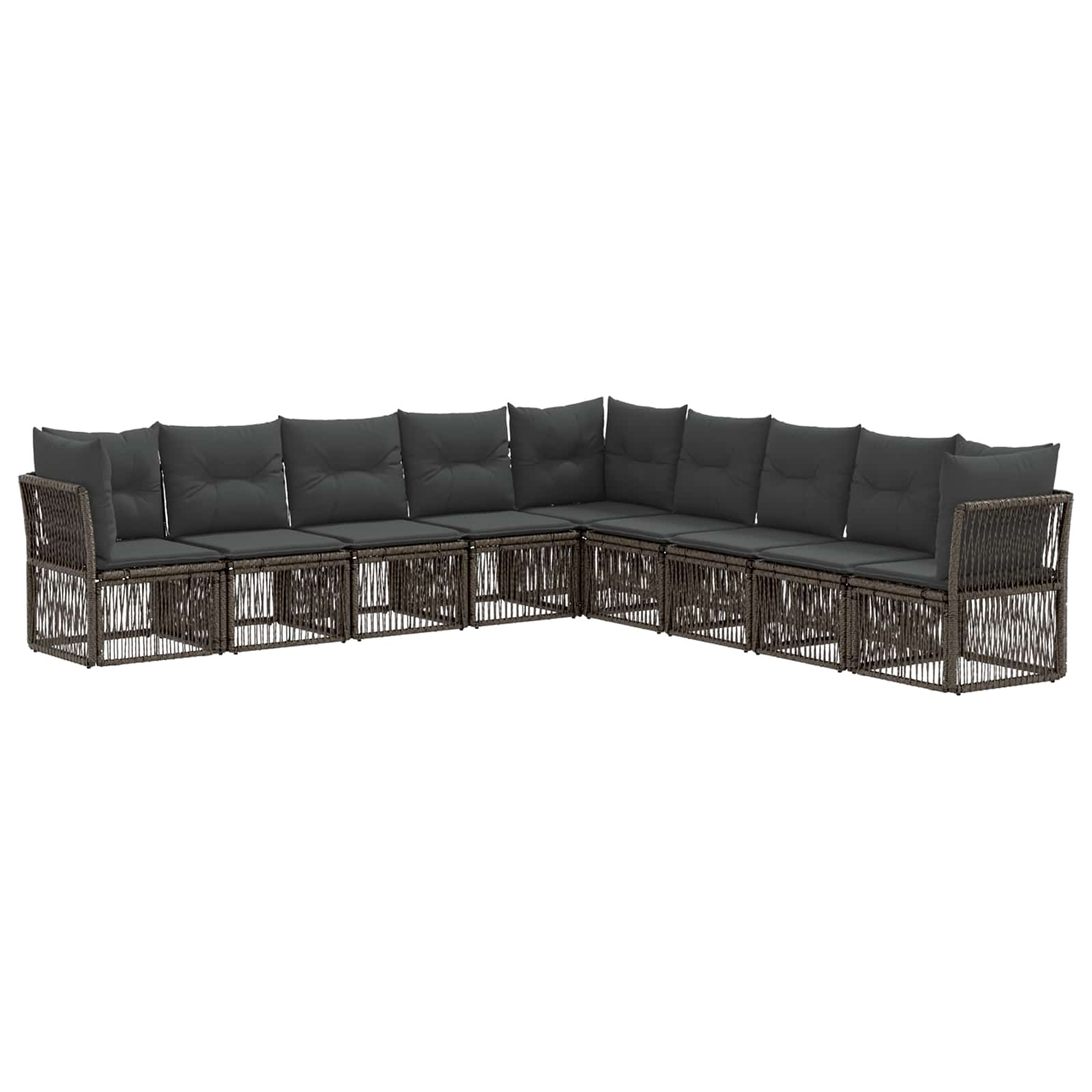 Tuinbankenset 9 pcs Grijs poly rattan is nu te koop bij PeponiXL, paradijselijk wonen!