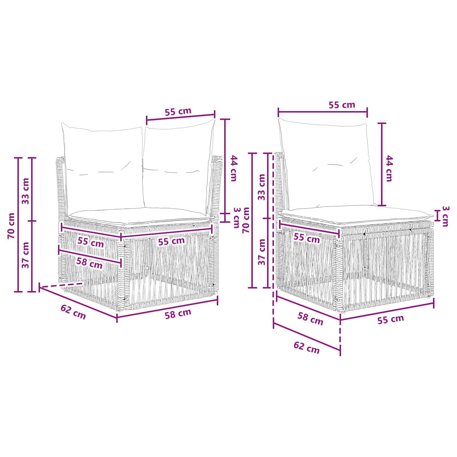 Tuinbankenset 9 pcs Grijs poly rattan is nu te koop bij PeponiXL, paradijselijk wonen!