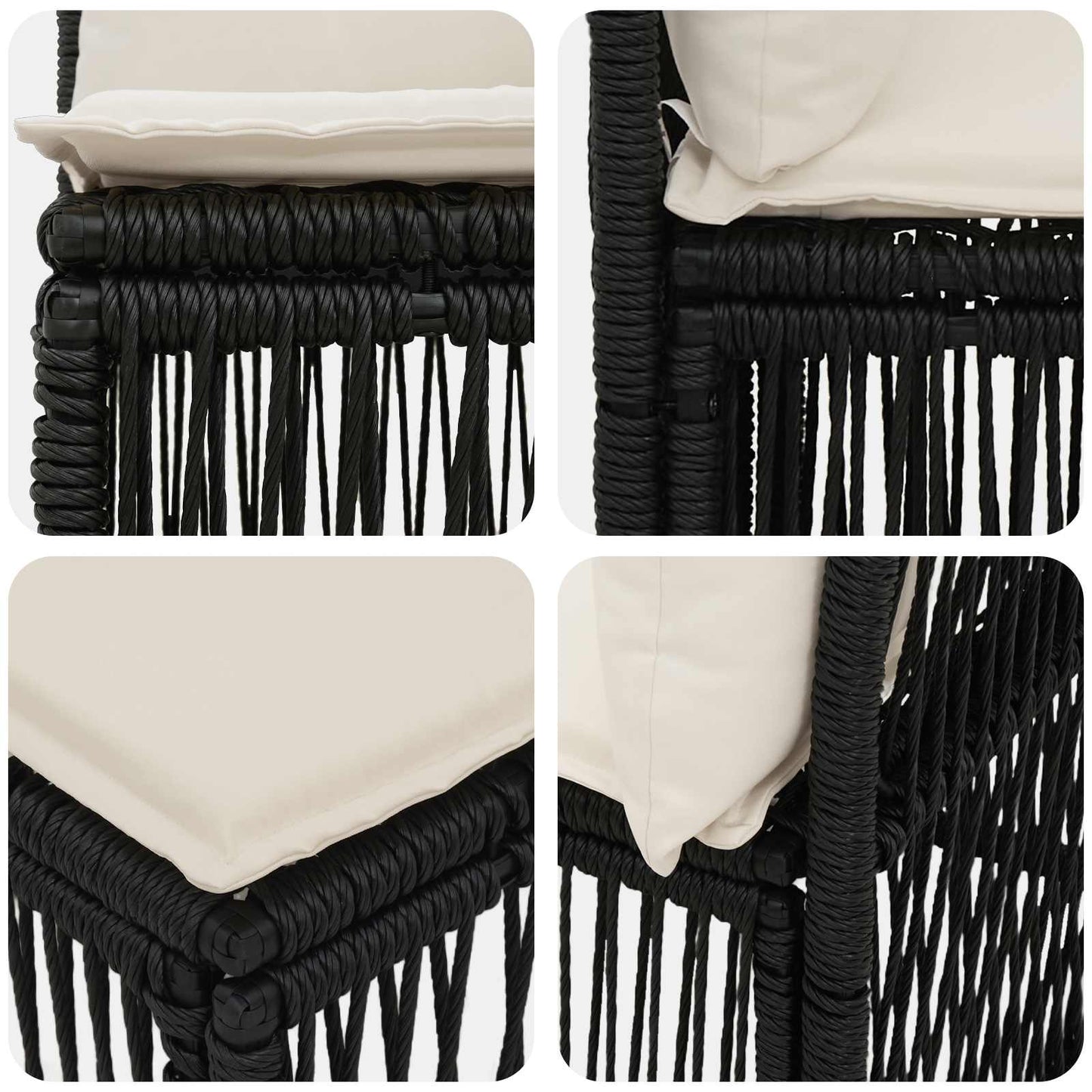 Tuinbankenset 10 pcs Zwart poly rattan