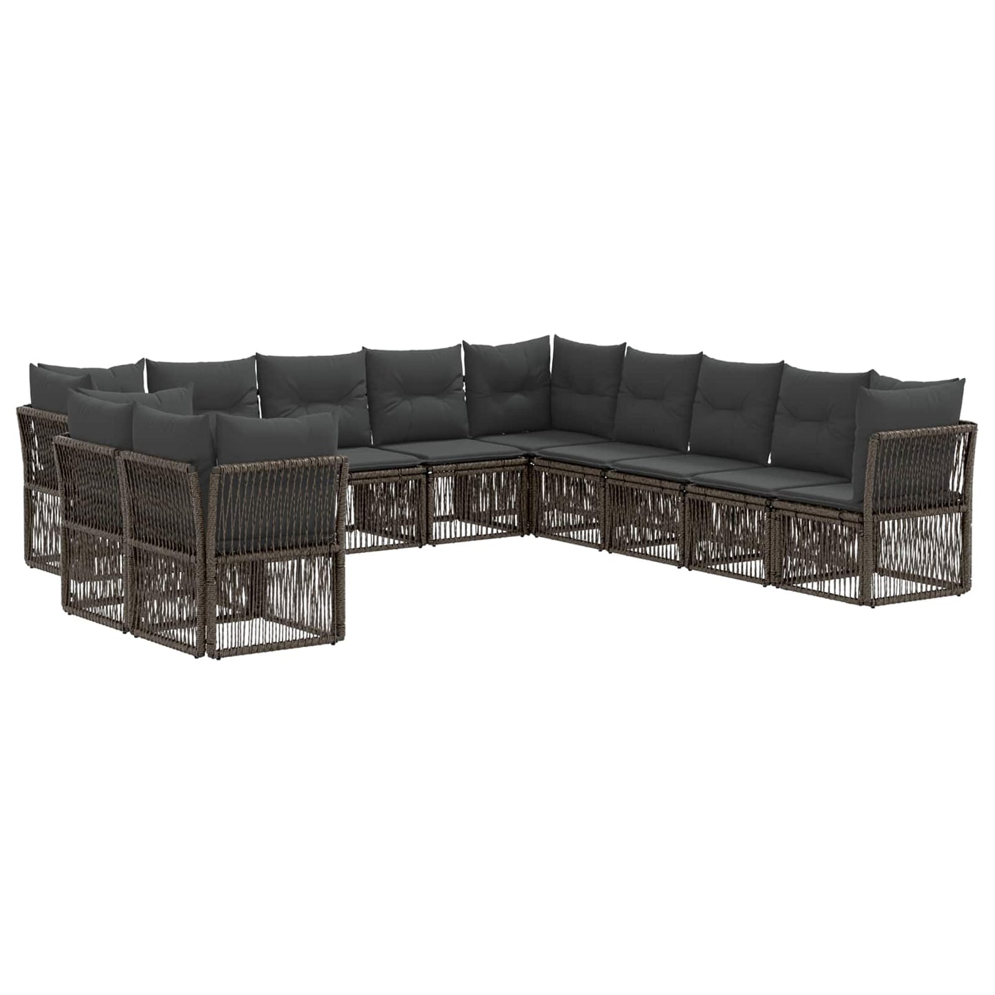 Tuinbankenset 11 pcs Grijs poly rattan is nu te koop bij PeponiXL, paradijselijk wonen!
