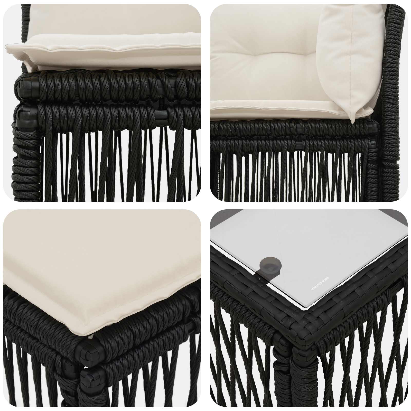 Tuinbankenset 10 pcs Zwart poly rattan is nu te koop bij PeponiXL, paradijselijk wonen!