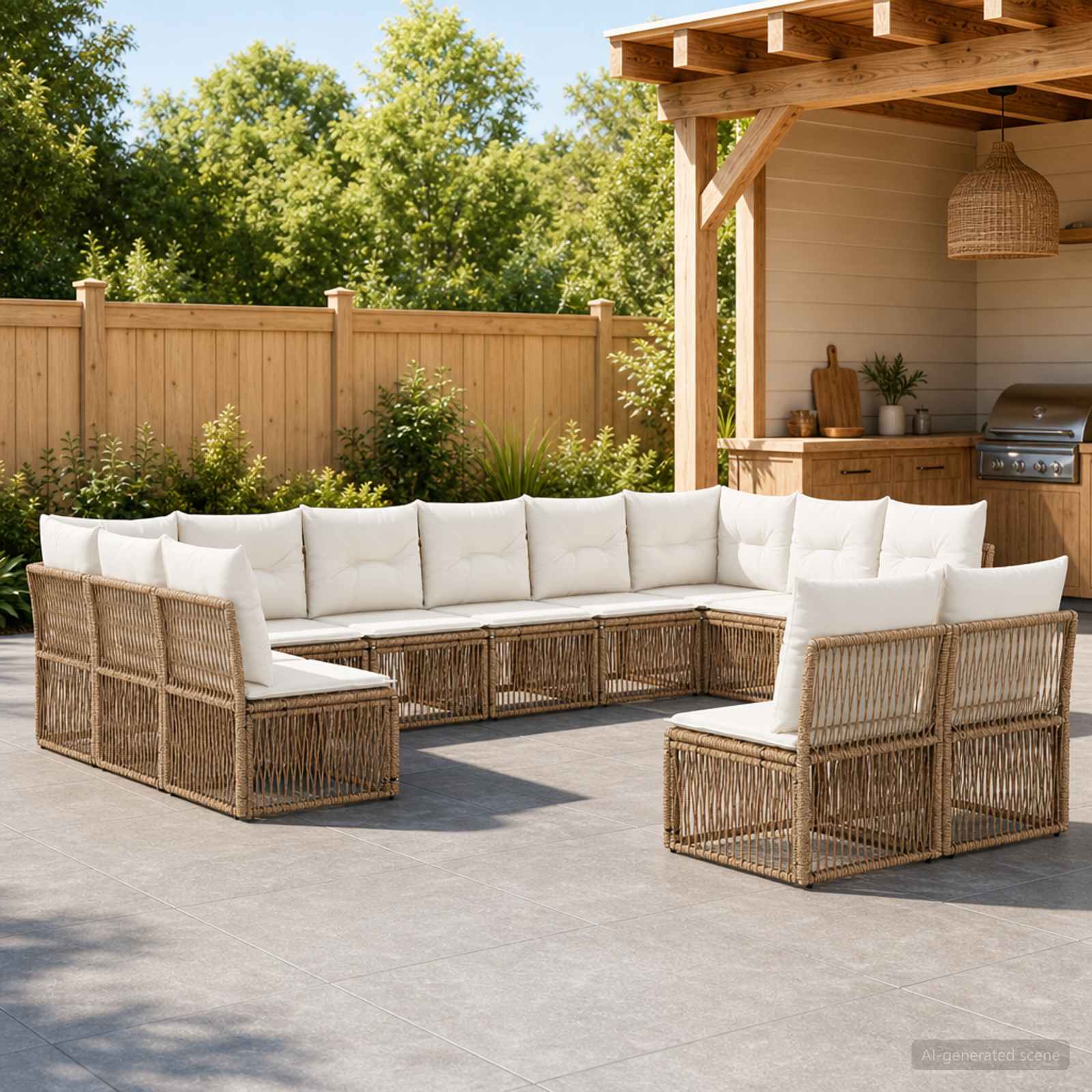 Tuinbankenset 12 pcs Beige poly rattan is nu te koop bij PeponiXL, paradijselijk wonen!