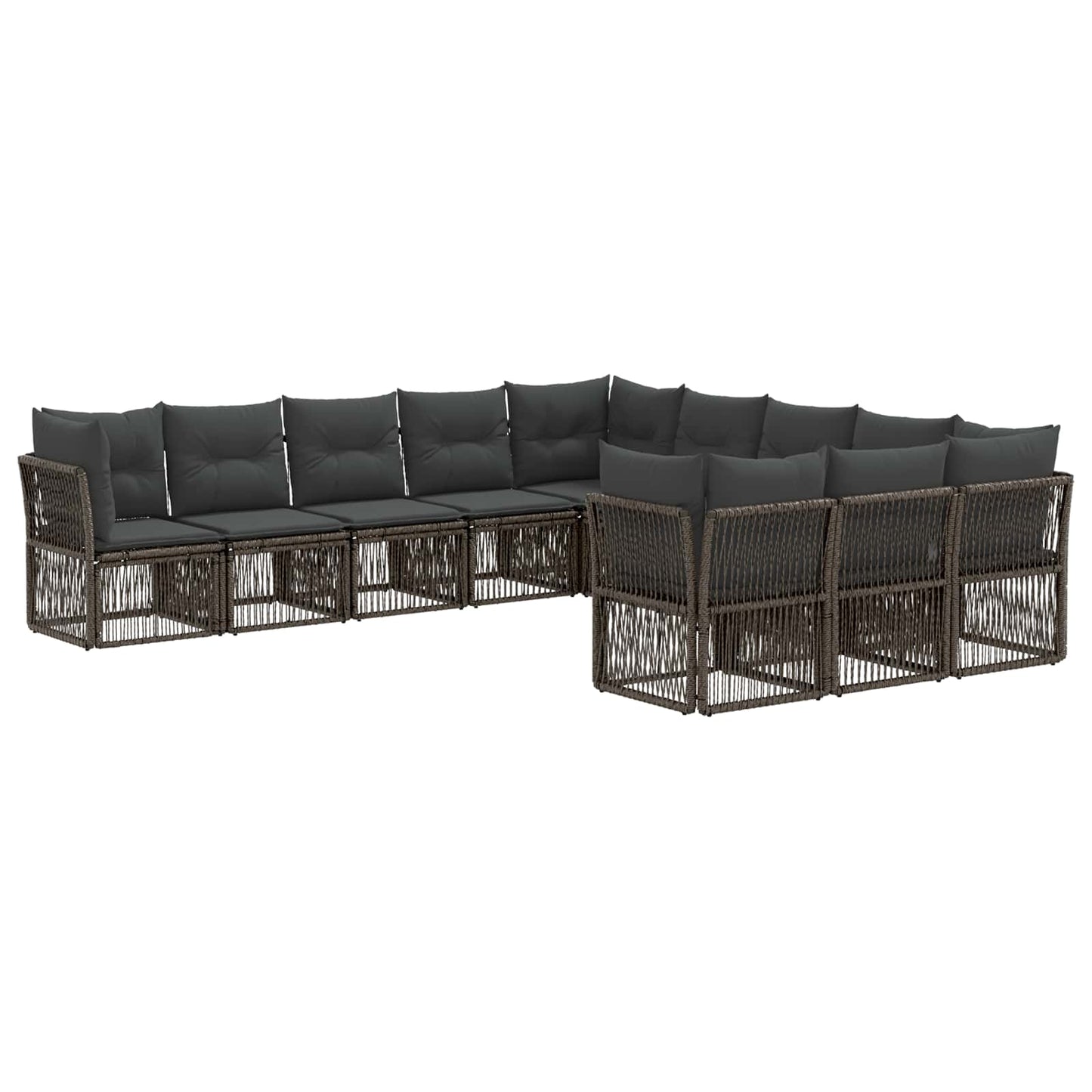 Tuinbankenset 11 pcs Grijs poly rattan is nu te koop bij PeponiXL, paradijselijk wonen!