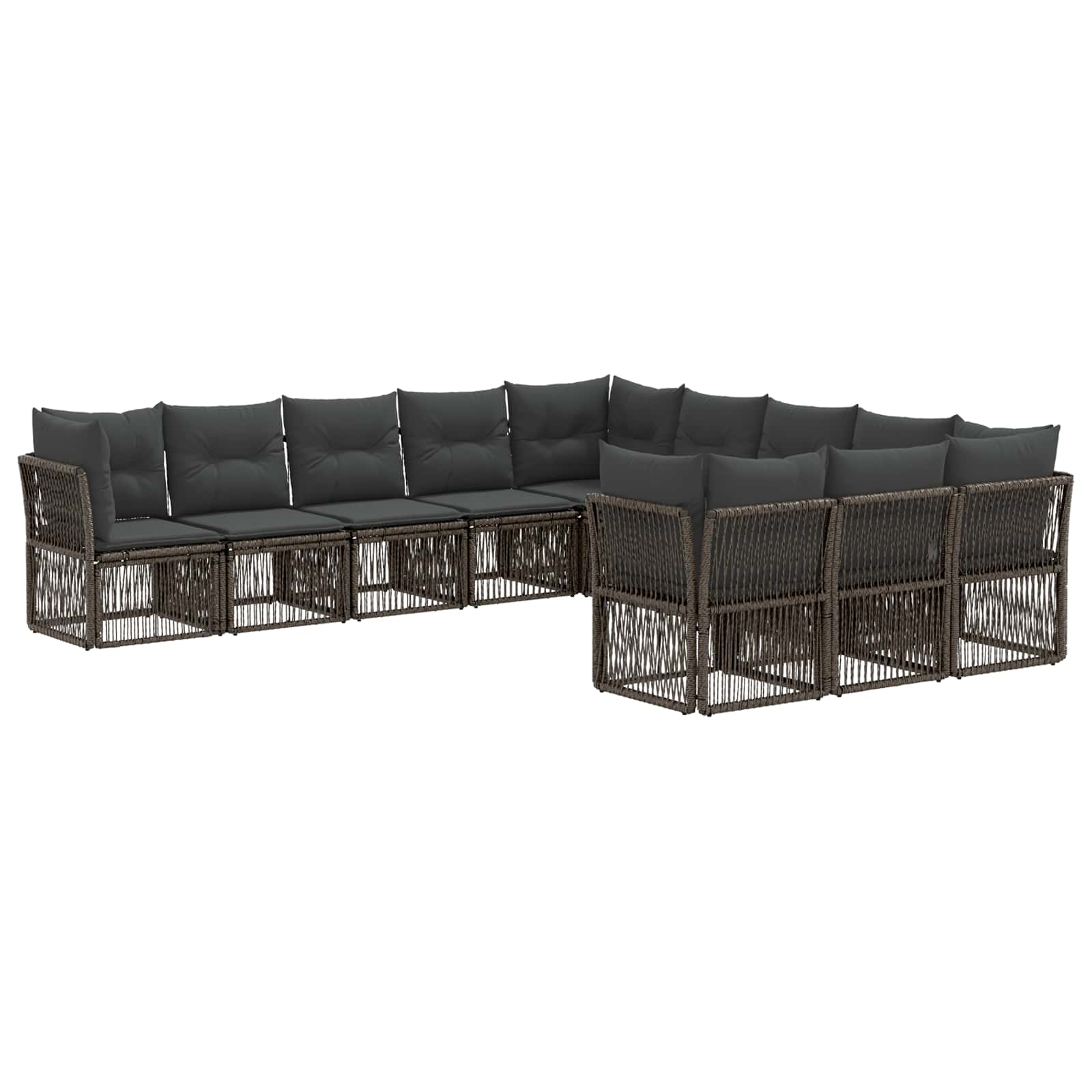 Tuinbankenset 11 pcs Grijs poly rattan is nu te koop bij PeponiXL, paradijselijk wonen!