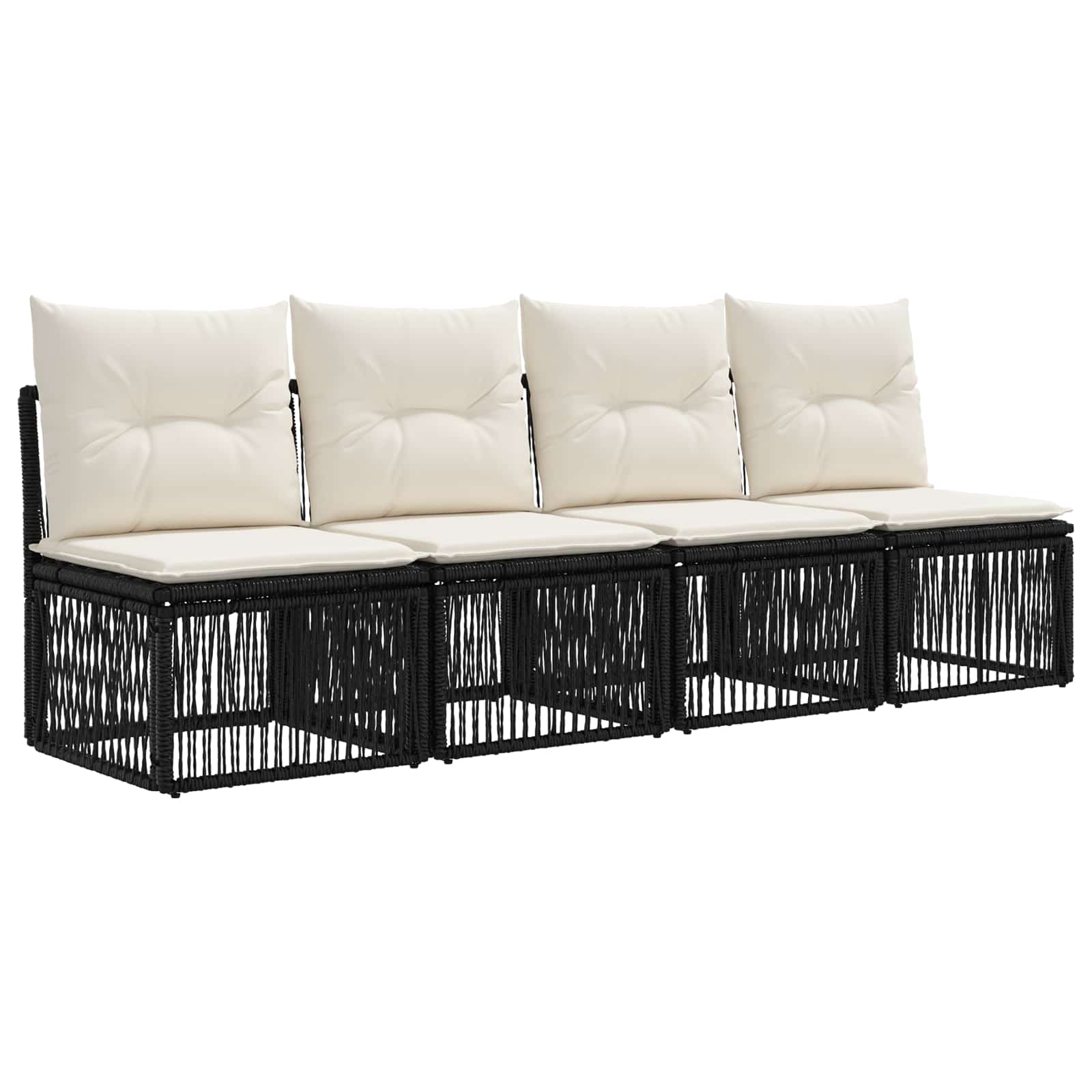 Tuinbankenset 12 pcs Zwart poly rattan is nu te koop bij PeponiXL, paradijselijk wonen!