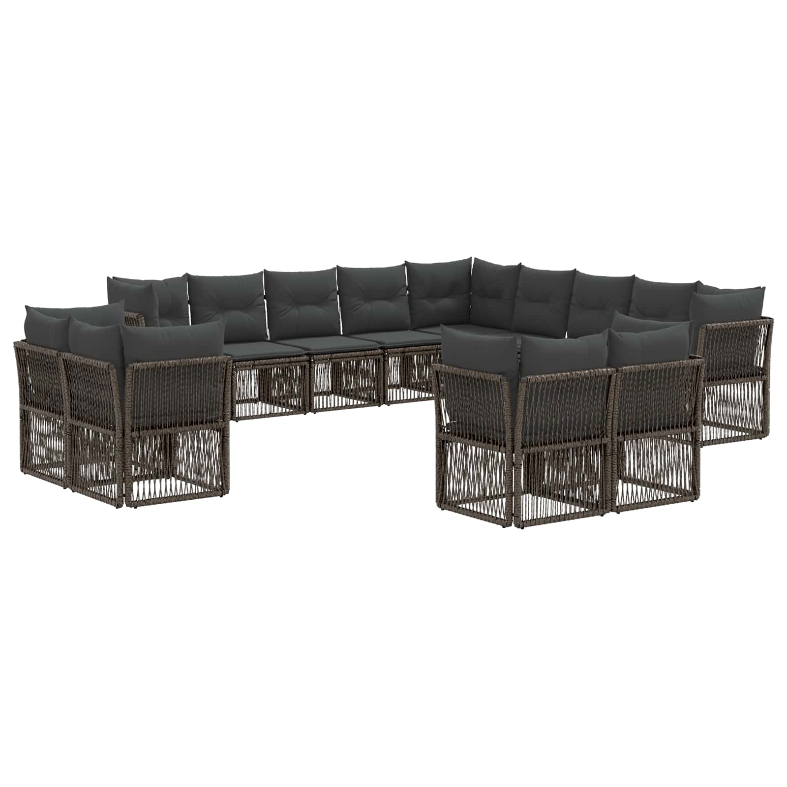 Tuinbankenset 13 pcs Grijs poly rattan is nu te koop bij PeponiXL, paradijselijk wonen!