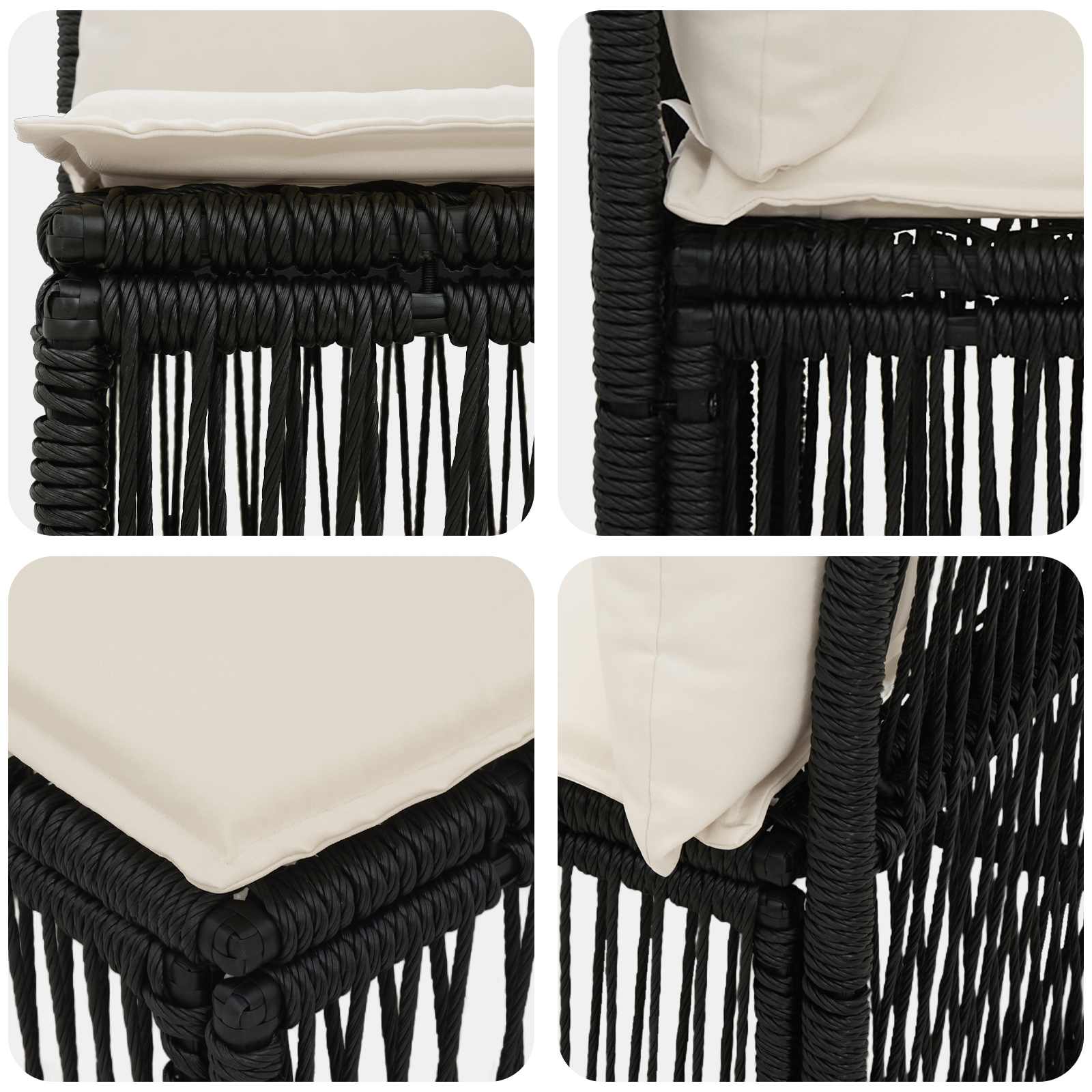Tuinbankenset 12 pcs Zwart poly rattan is nu te koop bij PeponiXL, paradijselijk wonen!