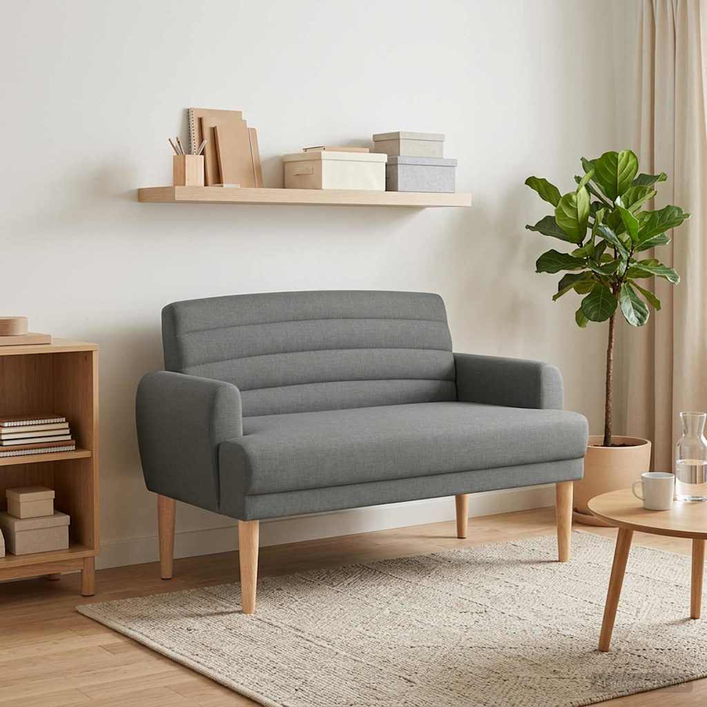 Loungebank met knopencomfort Donkergrijs 116 x 67 x 80 cm Stof