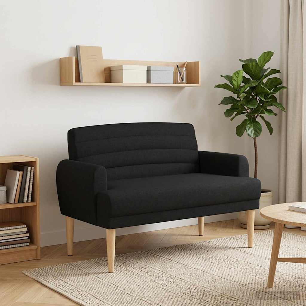 Loungebank met knopencomfort Zwart 116 x 67 x 80 cm Stof
