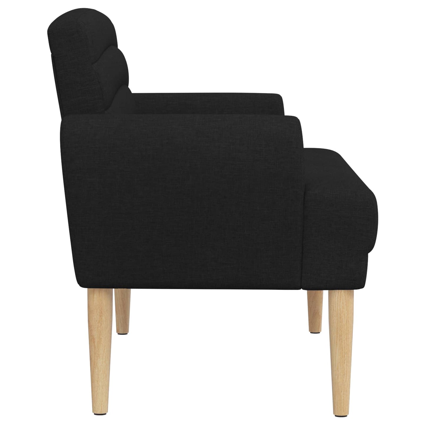 Loungebank met knopencomfort Zwart 116 x 67 x 80 cm Stof