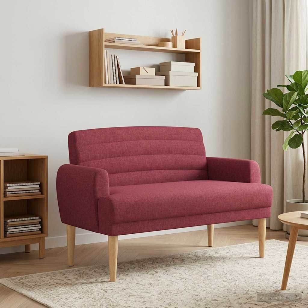 Loungebank met knopencomfort Wijnrood 116 x 67 x 80 cm Stof