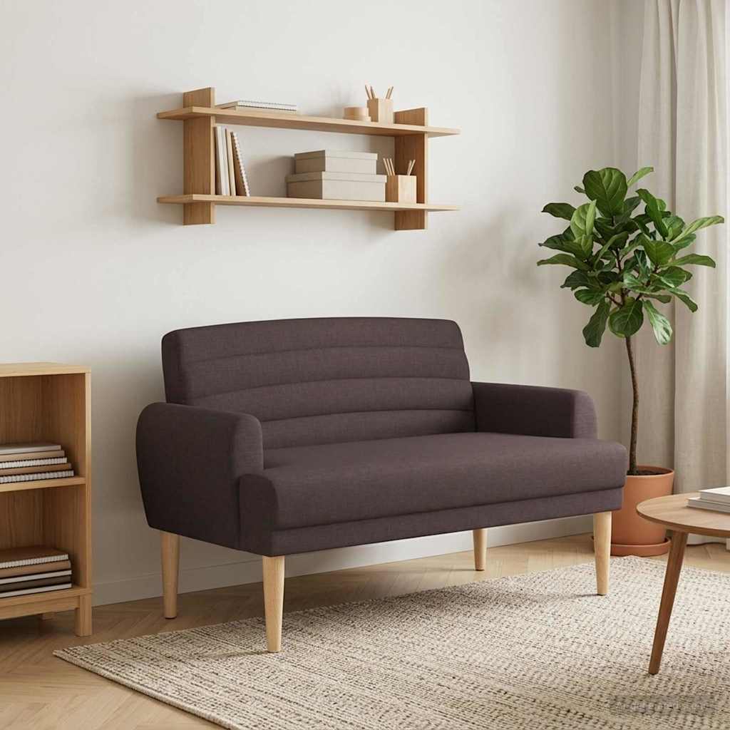 Loungebank met knopencomfort Donkerbruin 116 x 67 x 80 cm Stof